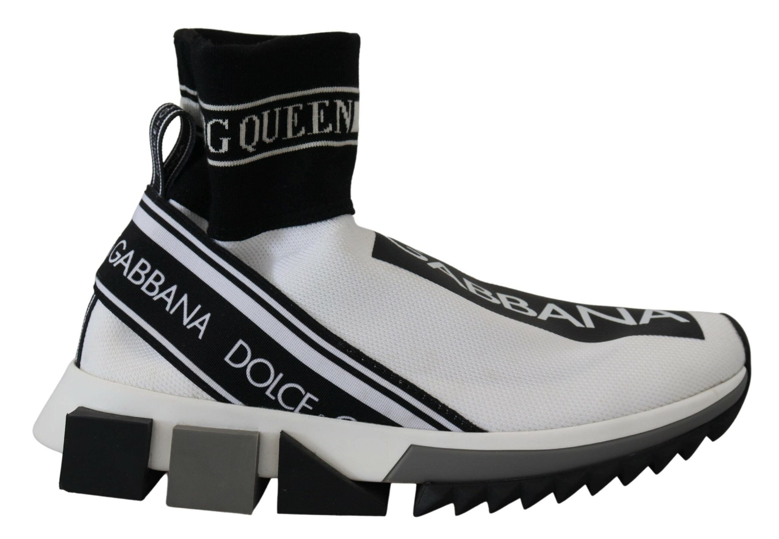 Dolce & Gabbana White Black Sorrento Socks Sneakers Shoes - DEA STILOSA MILANO