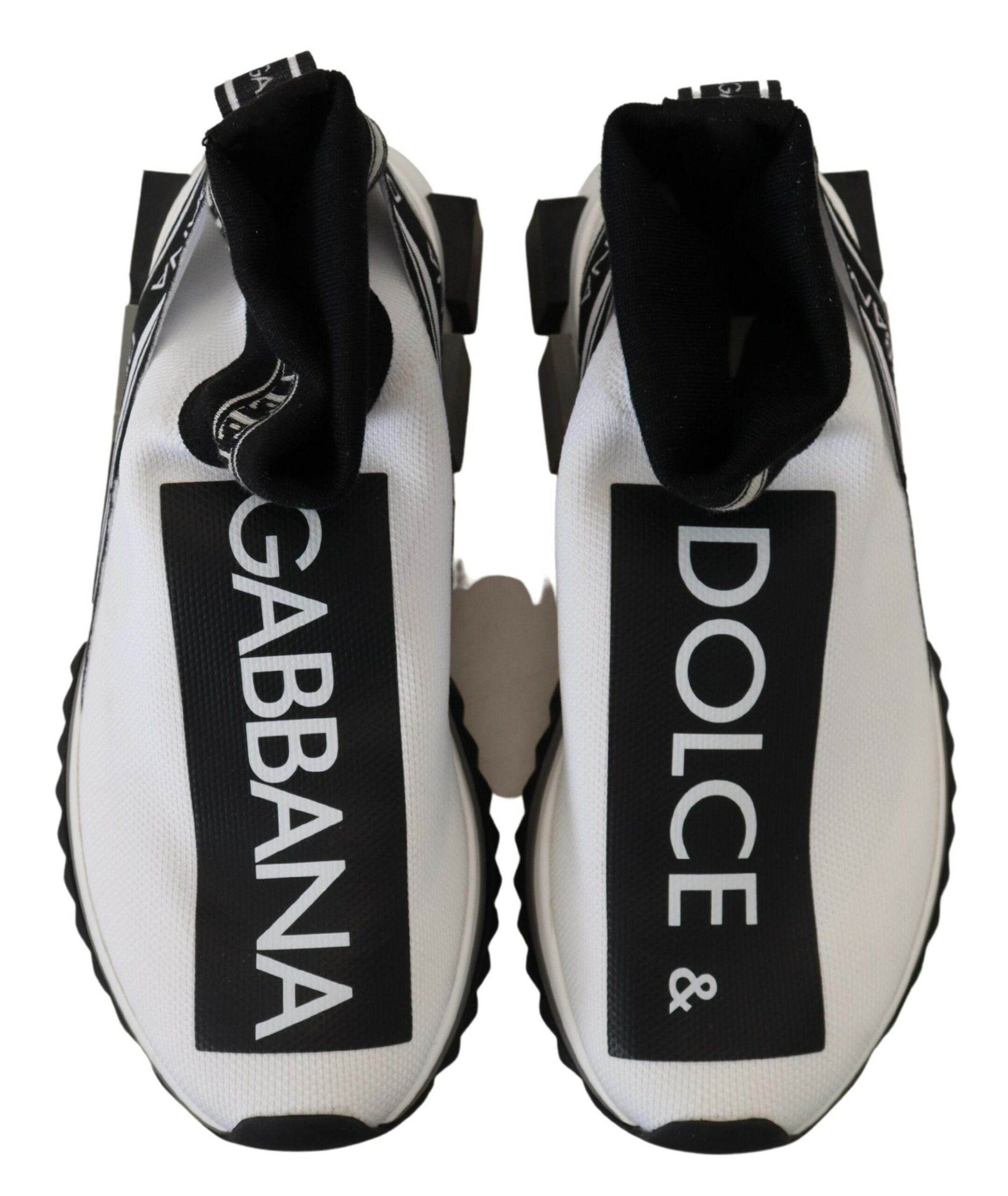 Dolce & Gabbana White Black Sorrento Socks Sneakers Shoes - DEA STILOSA MILANO