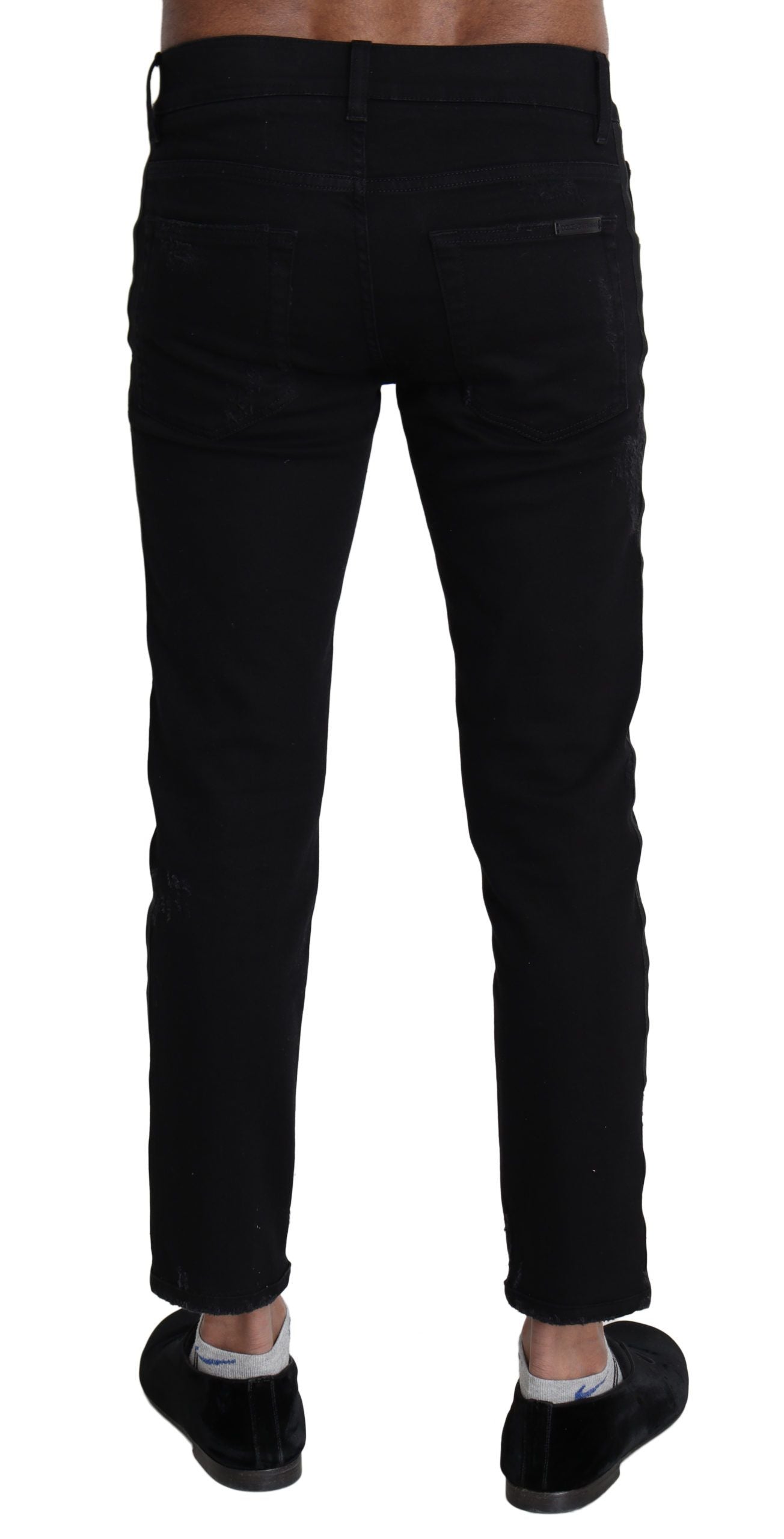 Dolce & Gabbana Black Heraldic Embroidery Skinny Denim Jeans - DEA STILOSA MILANO