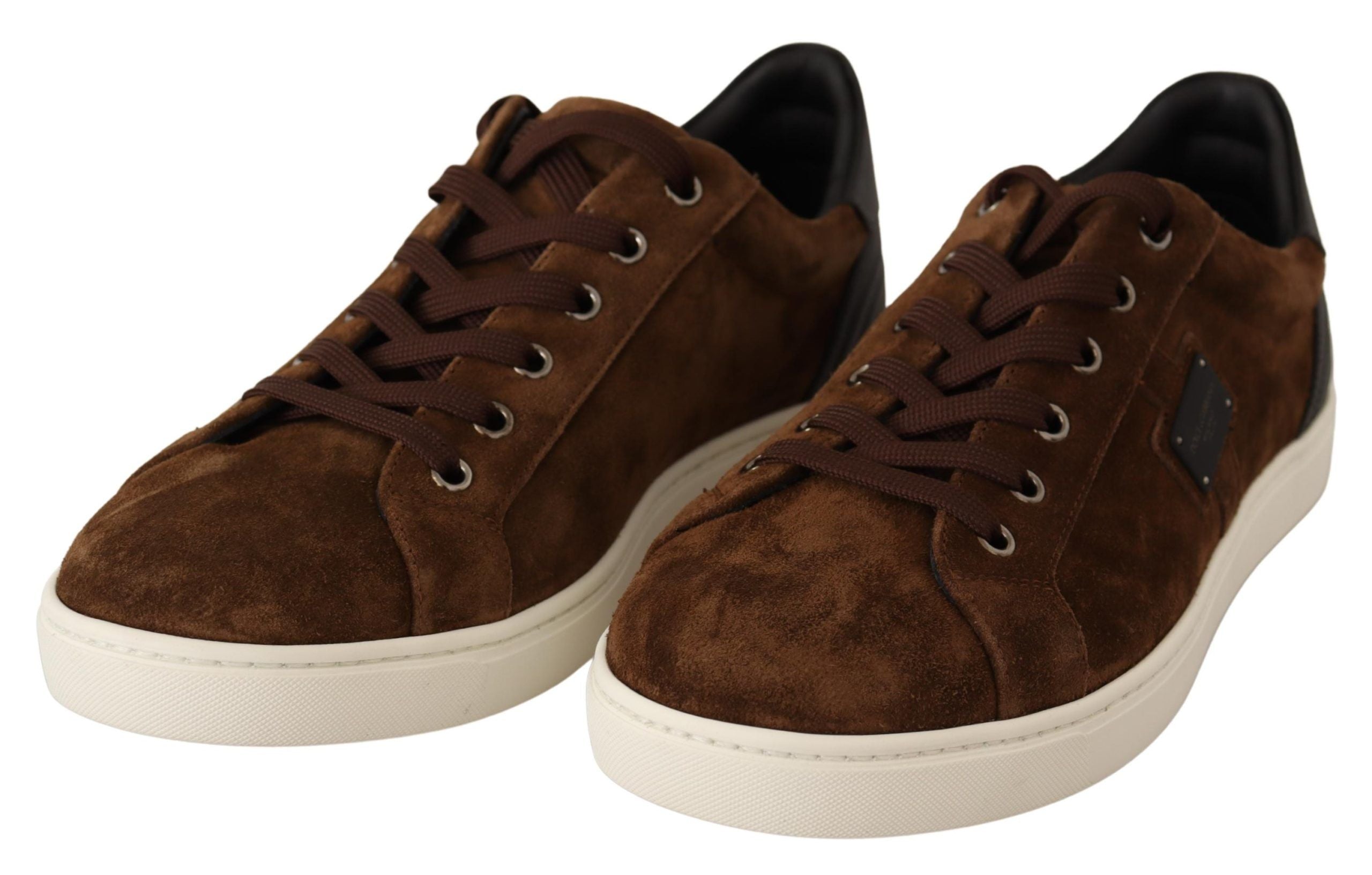 Dolce & Gabbana Brown Suede Leather Mens Low Tops Sneakers - DEA STILOSA MILANO