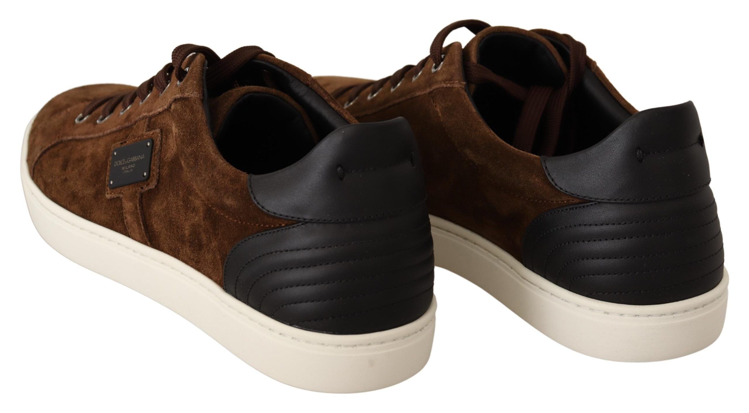 Dolce & Gabbana Brown Suede Leather Mens Low Tops Sneakers - DEA STILOSA MILANO