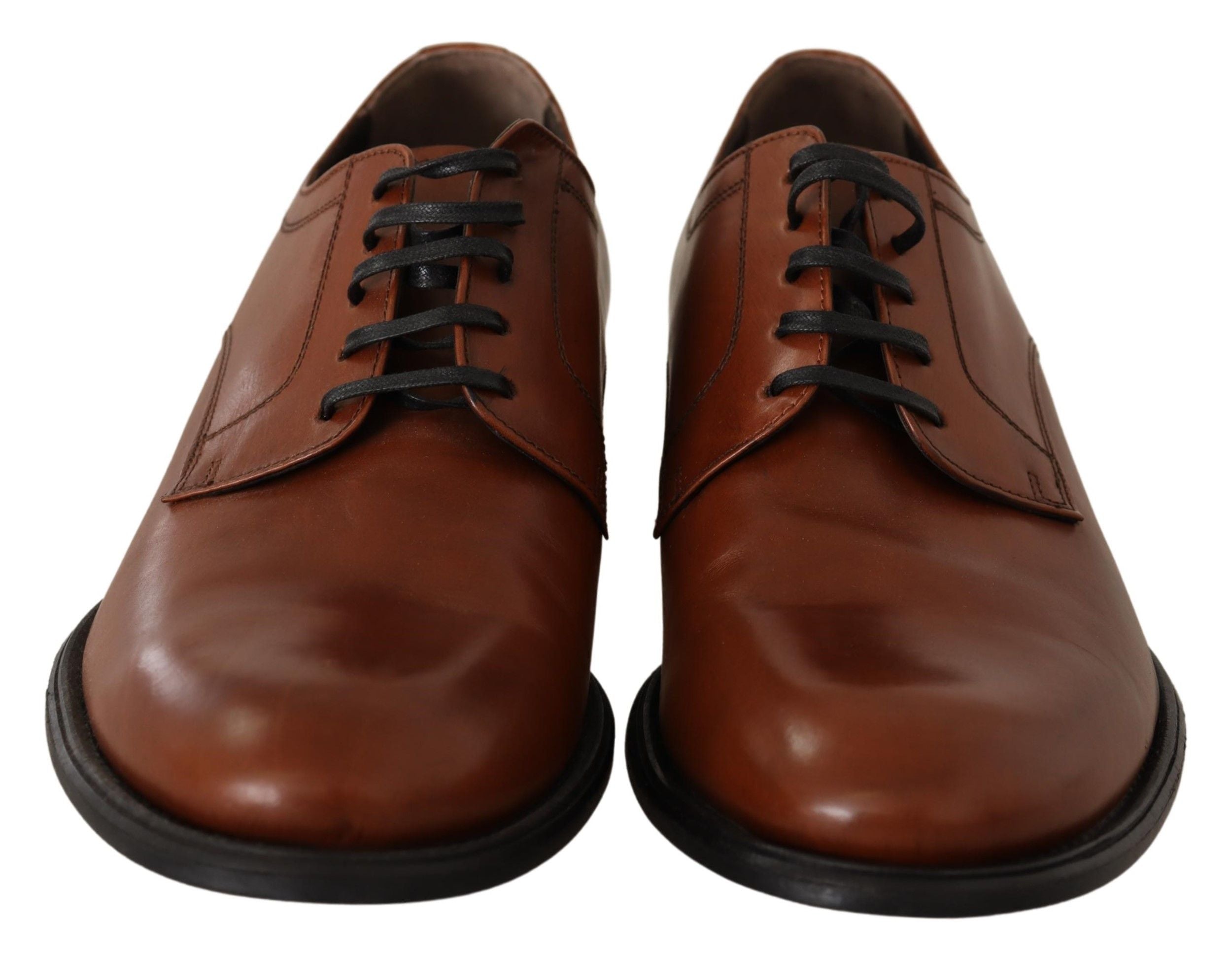 Dolce & Gabbana Brown Leather Lace Up Mens Formal Derby Shoes - DEA STILOSA MILANO