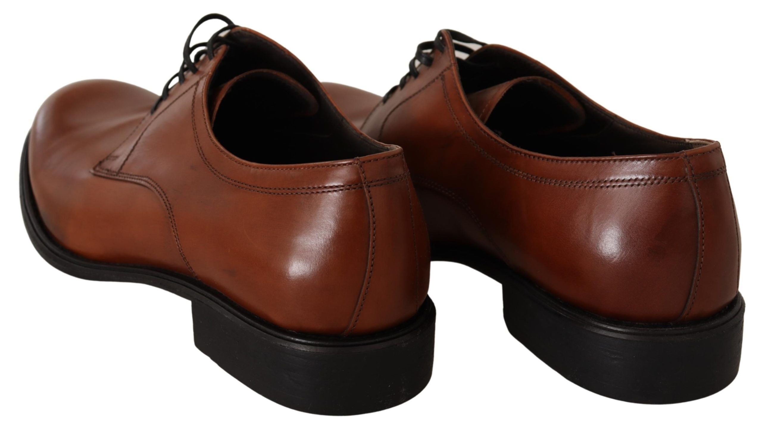 Dolce & Gabbana Brown Leather Lace Up Mens Formal Derby Shoes - DEA STILOSA MILANO