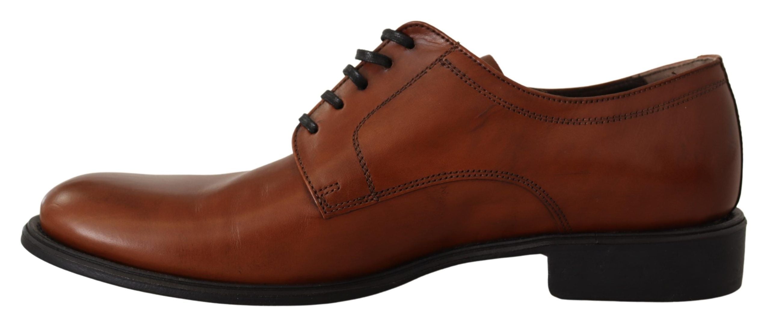 Dolce & Gabbana Brown Leather Lace Up Mens Formal Derby Shoes - DEA STILOSA MILANO