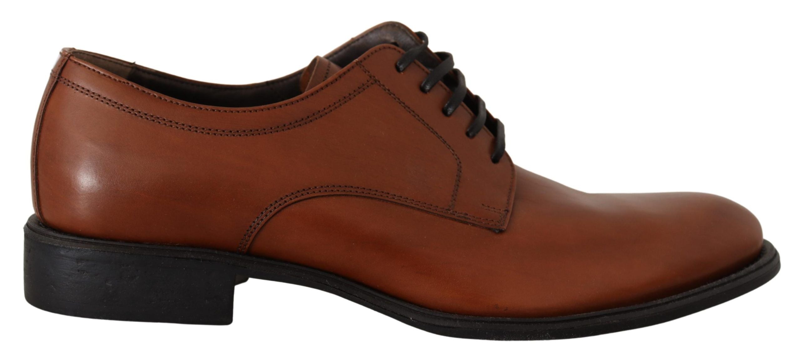 Dolce & Gabbana Brown Leather Lace Up Mens Formal Derby Shoes - DEA STILOSA MILANO