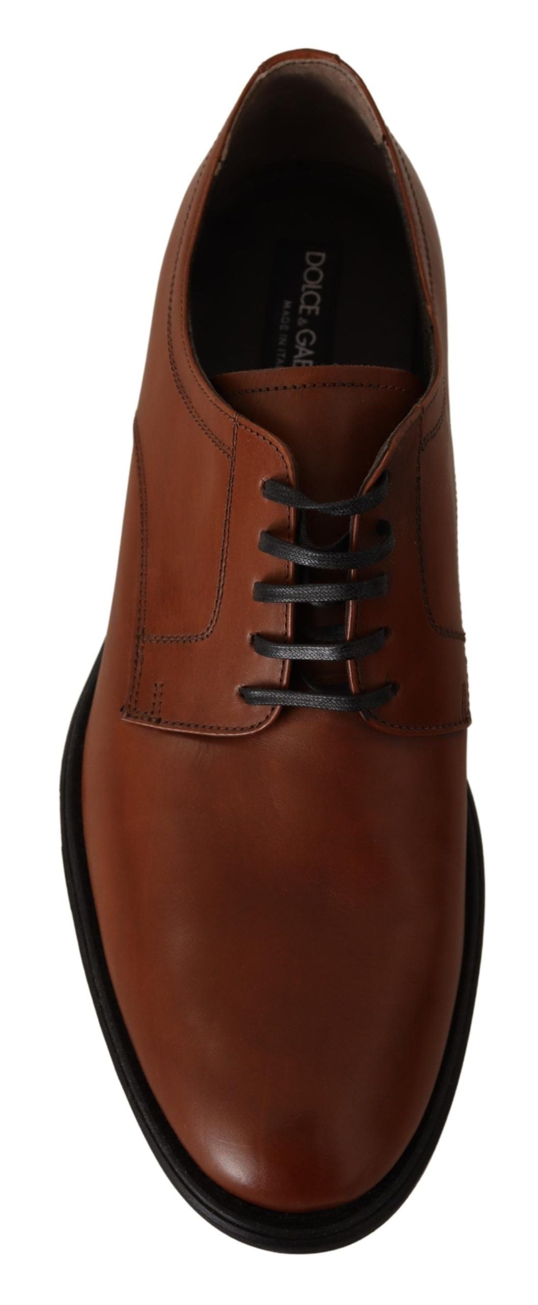 Dolce & Gabbana Brown Leather Lace Up Mens Formal Derby Shoes - DEA STILOSA MILANO