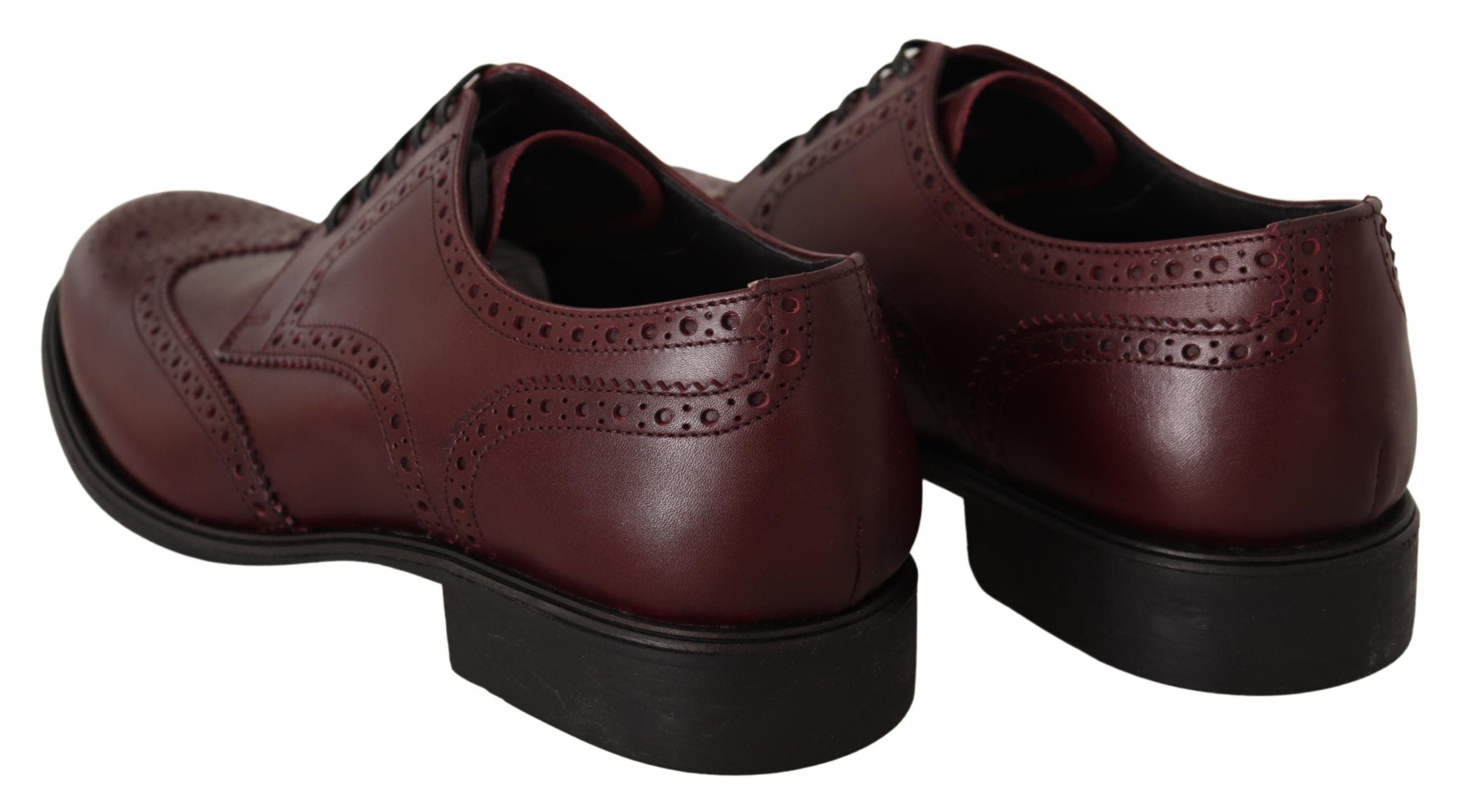 Dolce & Gabbana Bordeaux Leather Oxford Wingtip Formal Shoes - DEA STILOSA MILANO