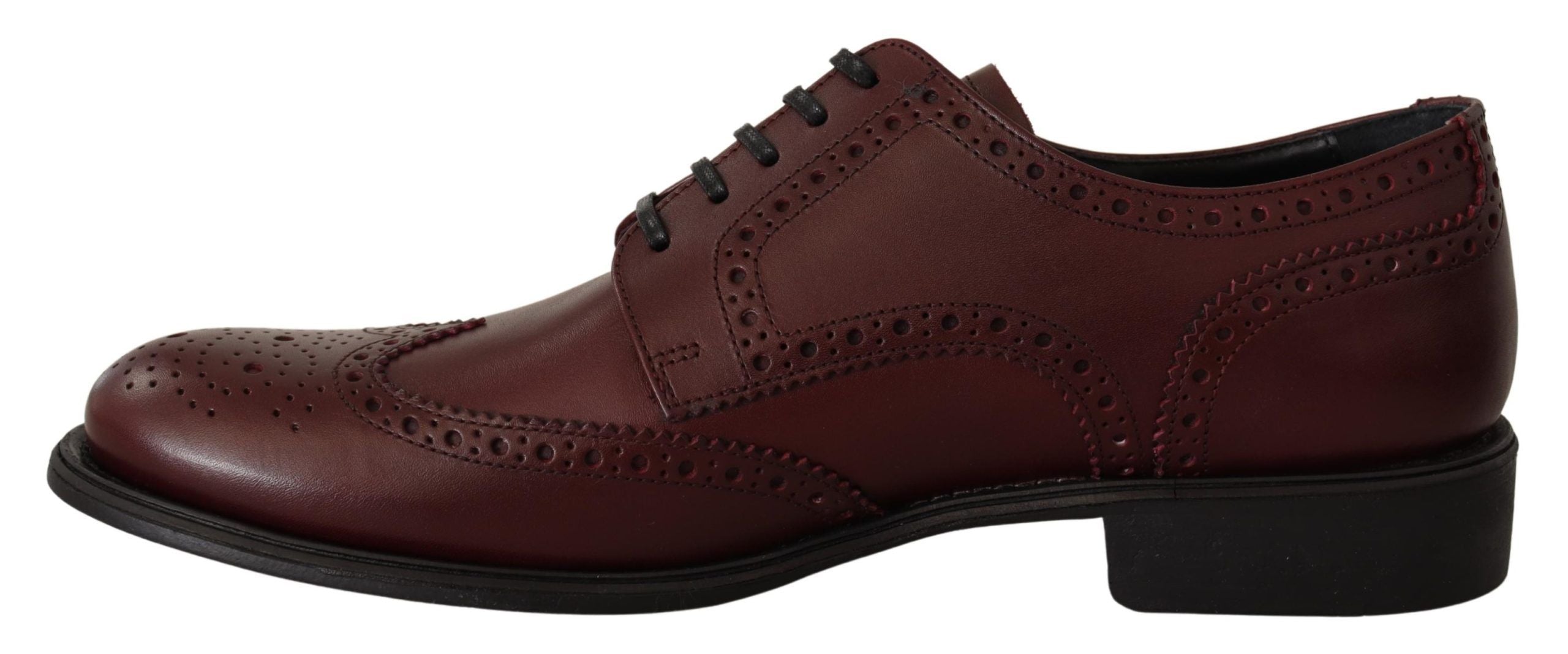 Dolce & Gabbana Bordeaux Leather Oxford Wingtip Formal Shoes - DEA STILOSA MILANO