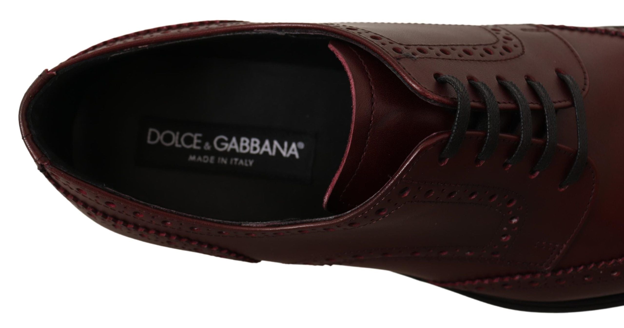 Dolce & Gabbana Bordeaux Leather Oxford Wingtip Formal Shoes - DEA STILOSA MILANO