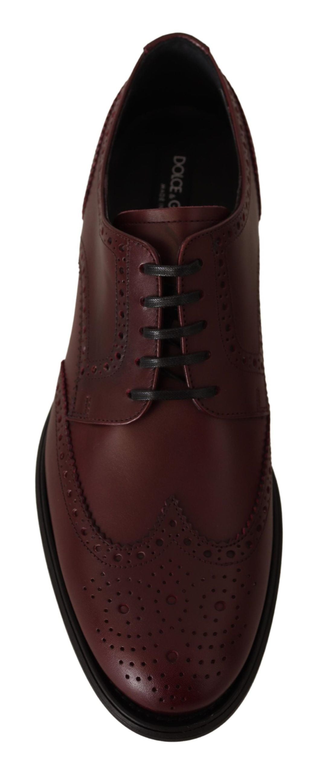 Dolce & Gabbana Bordeaux Leather Oxford Wingtip Formal Shoes - DEA STILOSA MILANO
