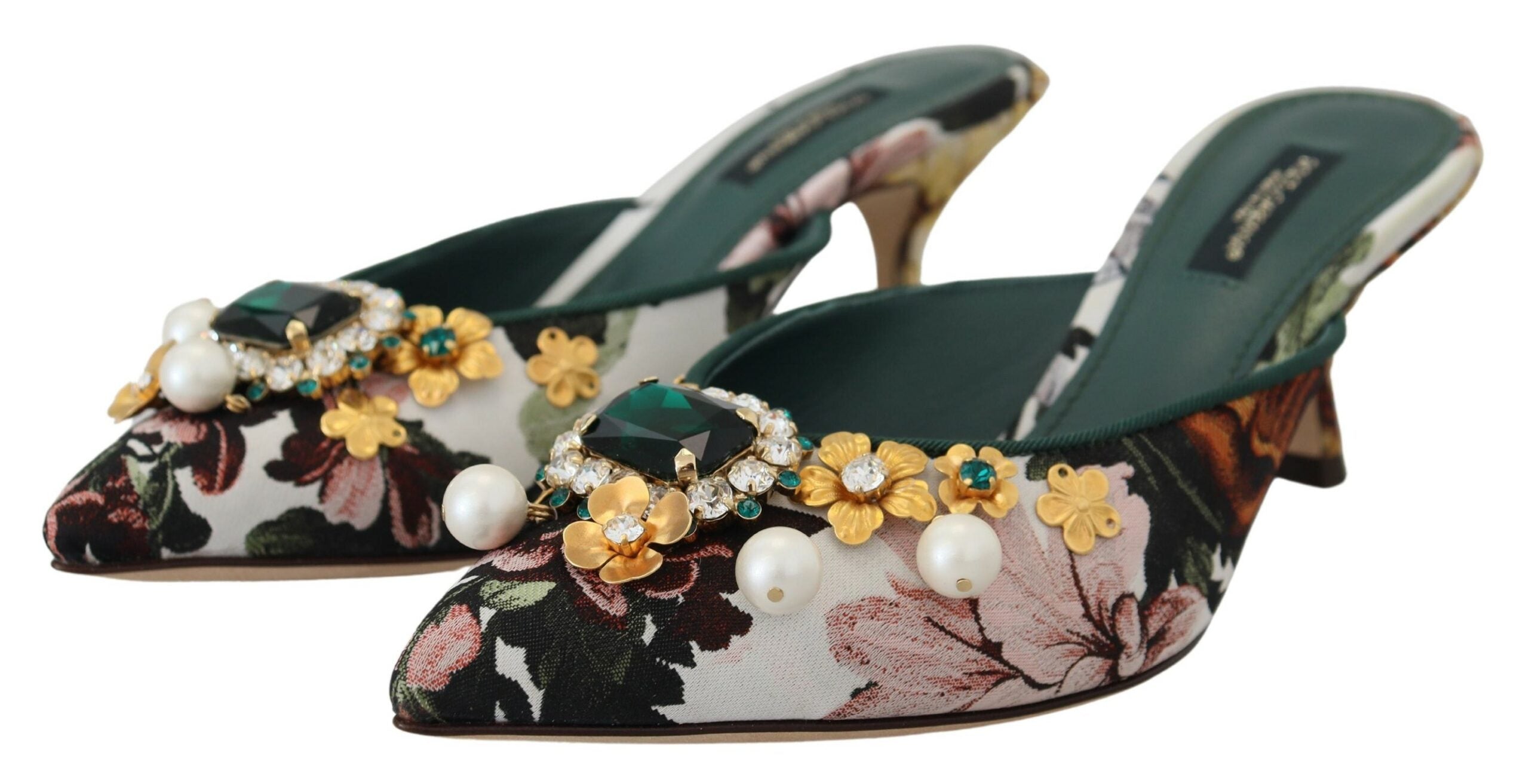 Dolce & Gabbana Multicolor Crystal Embellishment Slip On Sandals - DEA STILOSA MILANO