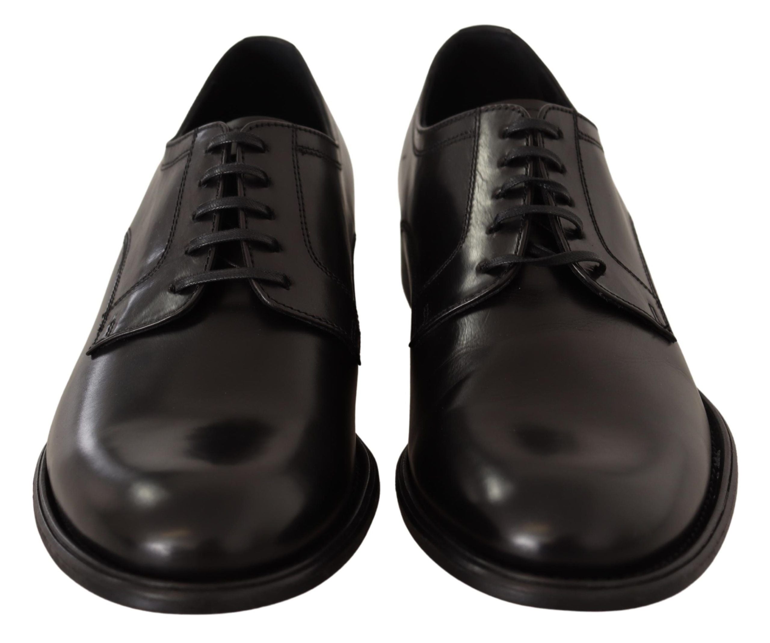 Dolce & Gabbana Black Leather Lace Up Mens Formal Derby Shoes - DEA STILOSA MILANO