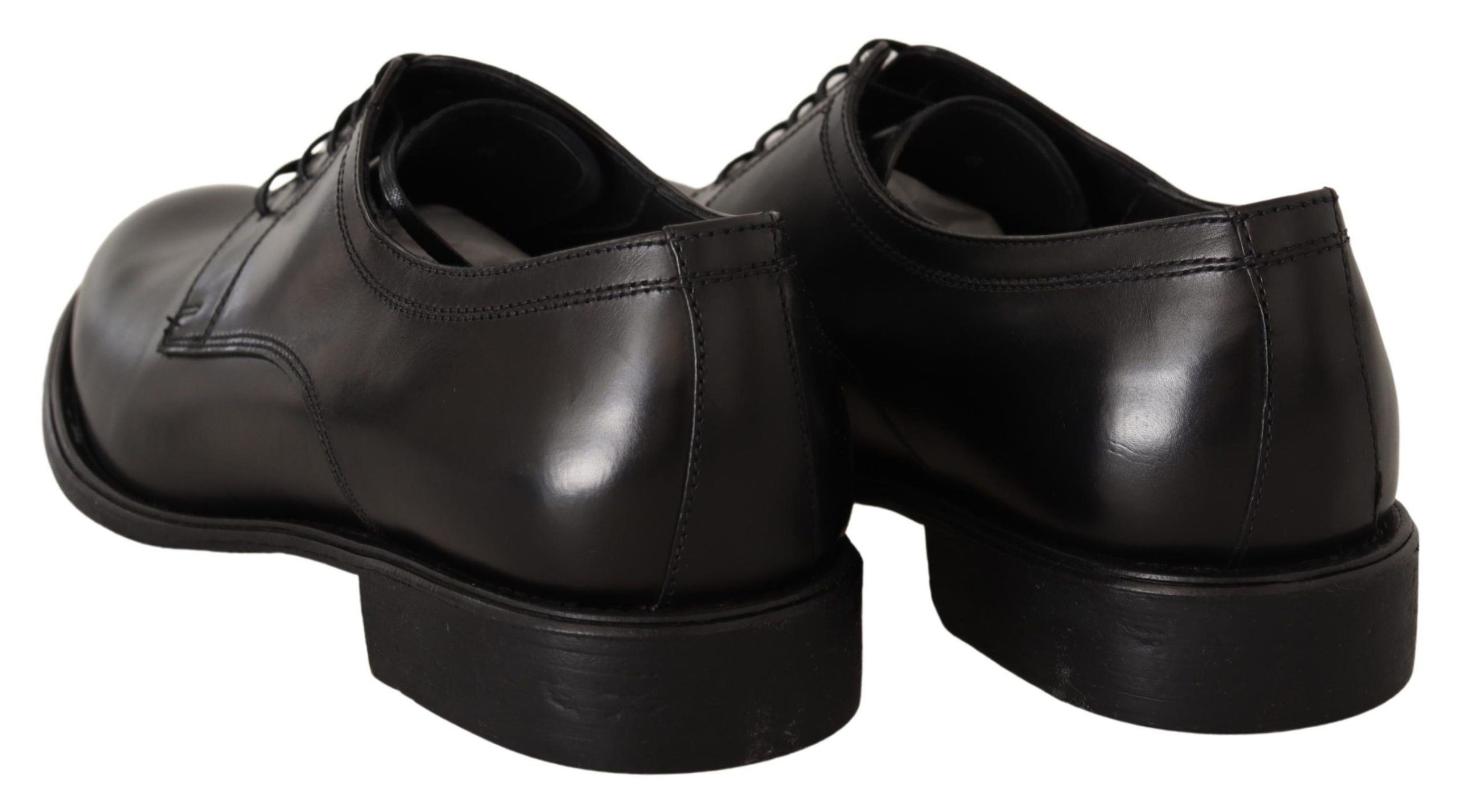 Dolce & Gabbana Black Leather Lace Up Mens Formal Derby Shoes - DEA STILOSA MILANO