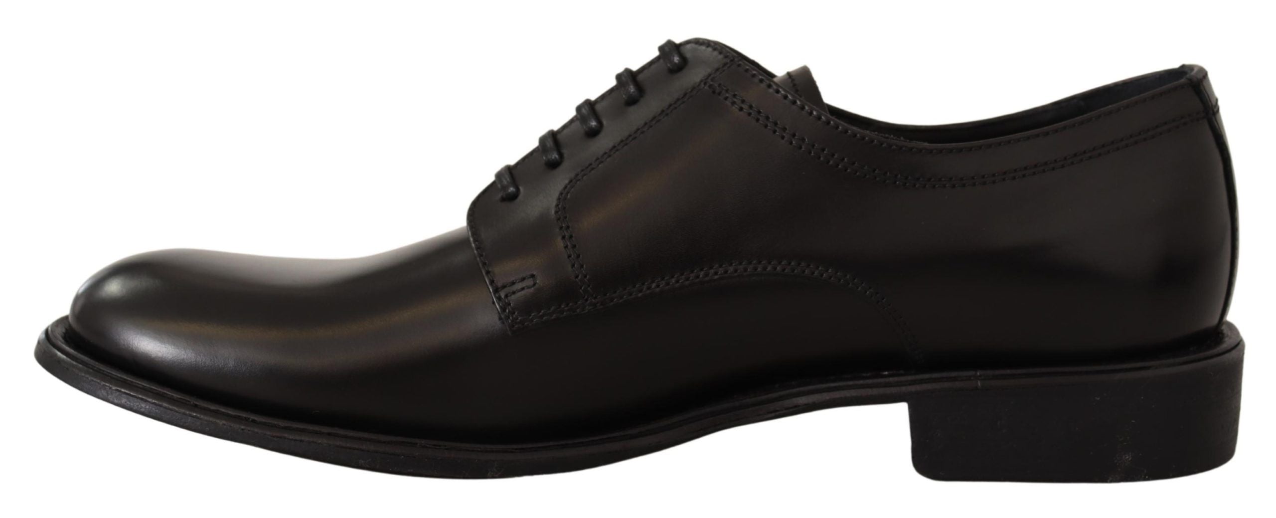 Dolce & Gabbana Black Leather Lace Up Mens Formal Derby Shoes - DEA STILOSA MILANO