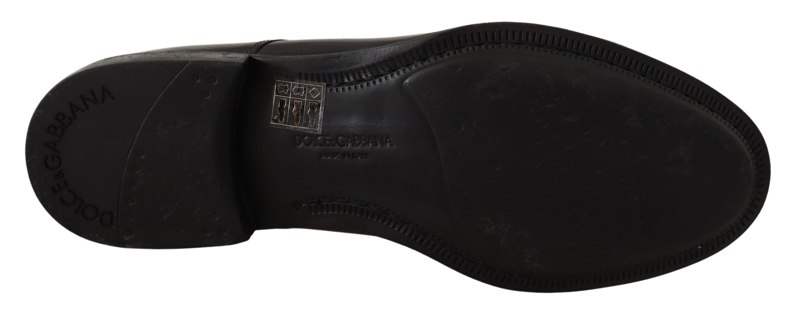 Dolce & Gabbana Black Leather Lace Up Mens Formal Derby Shoes - DEA STILOSA MILANO
