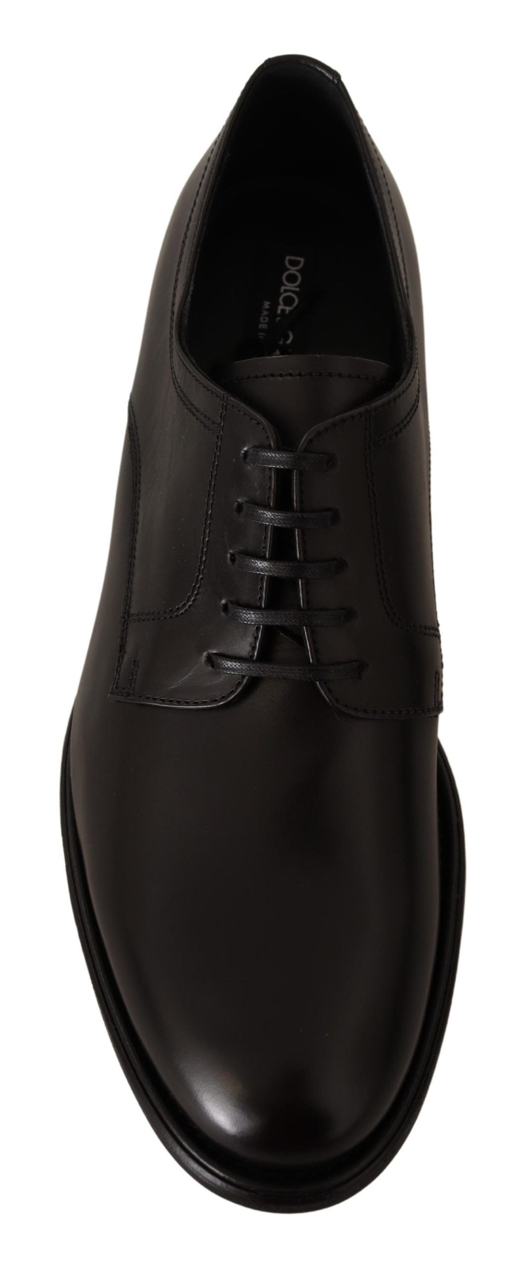 Dolce & Gabbana Black Leather Lace Up Mens Formal Derby Shoes - DEA STILOSA MILANO