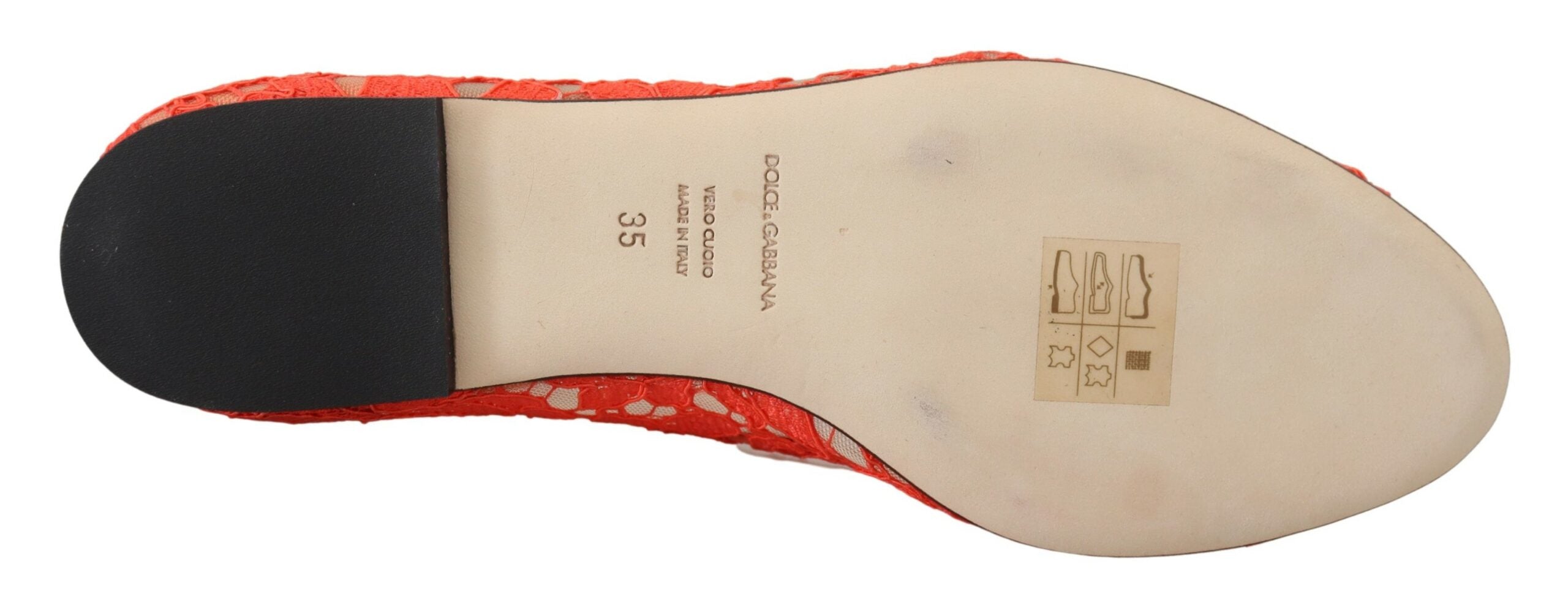 Dolce & Gabbana Red Taormina Lace Crystals Ballet Flats Shoes - DEA STILOSA MILANO