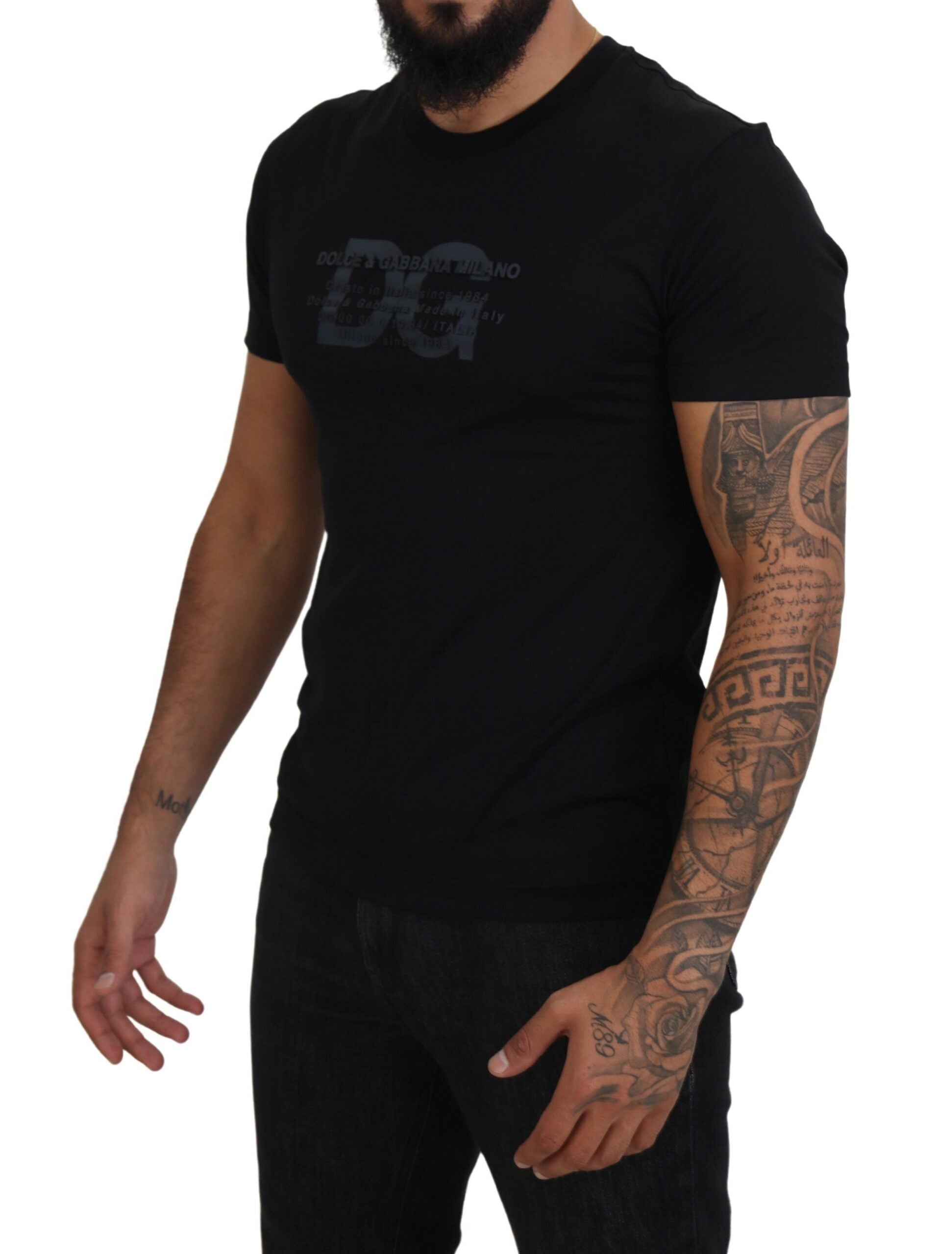 Dolce & Gabbana Black Logo Crew Neck Short Sleeves T-shirt - DEA STILOSA MILANO