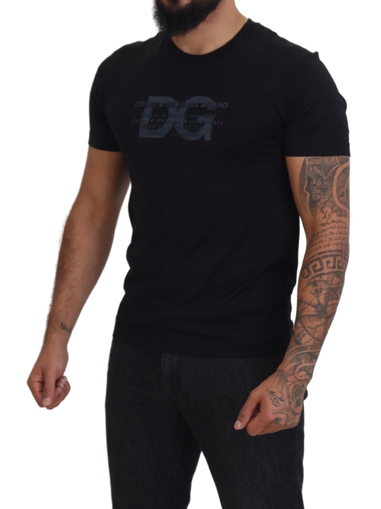 Dolce & Gabbana Black Logo Crew Neck Short Sleeves T-shirt - DEA STILOSA MILANO