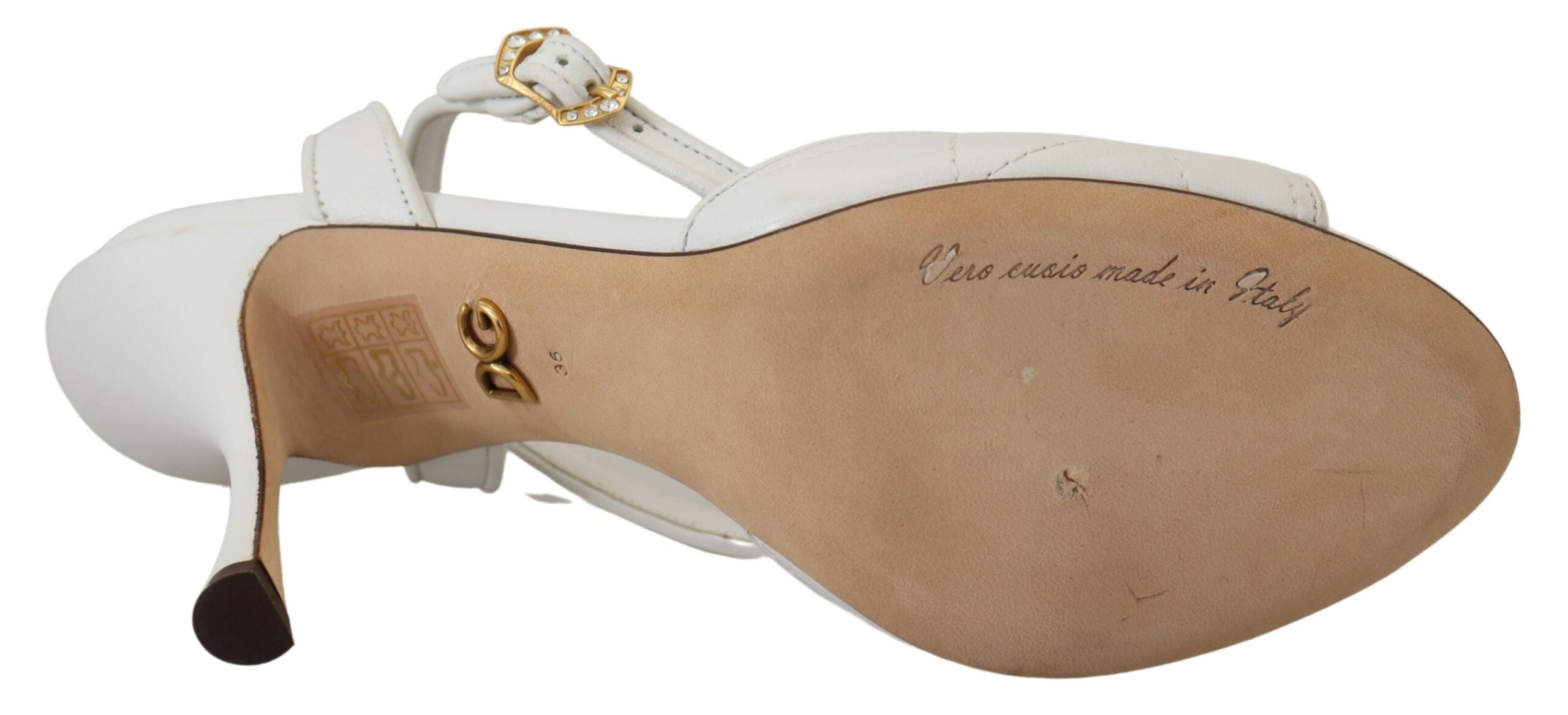 Dolce & Gabbana White Devotion Embellished Sandals Shoes - DEA STILOSA MILANO