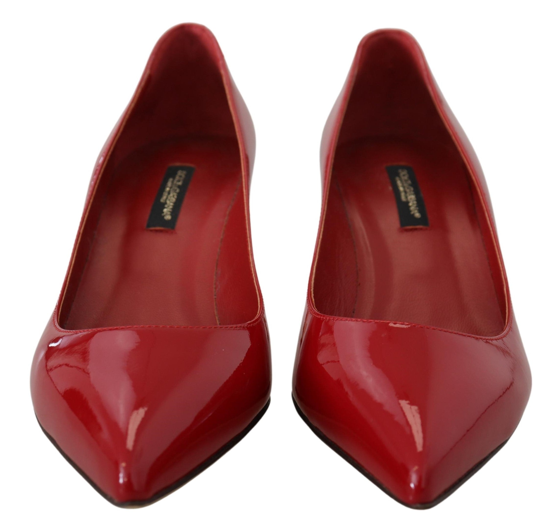 Dolce & Gabbana Red Patent Leather Kitten Heels Pumps Shoes - DEA STILOSA MILANO
