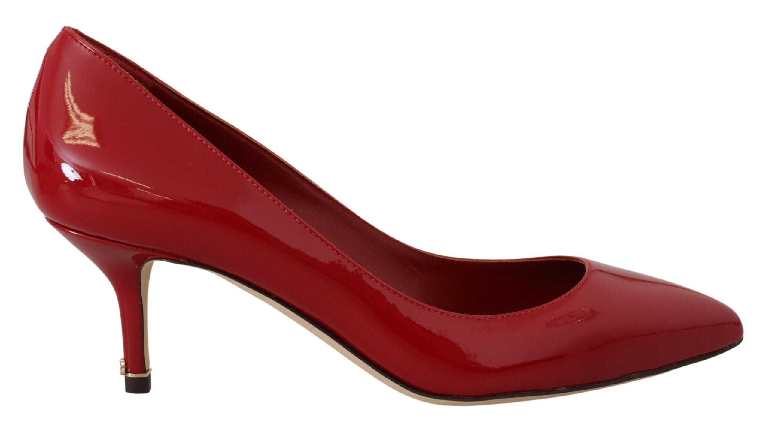 Dolce & Gabbana Red Patent Leather Kitten Heels Pumps Shoes - DEA STILOSA MILANO