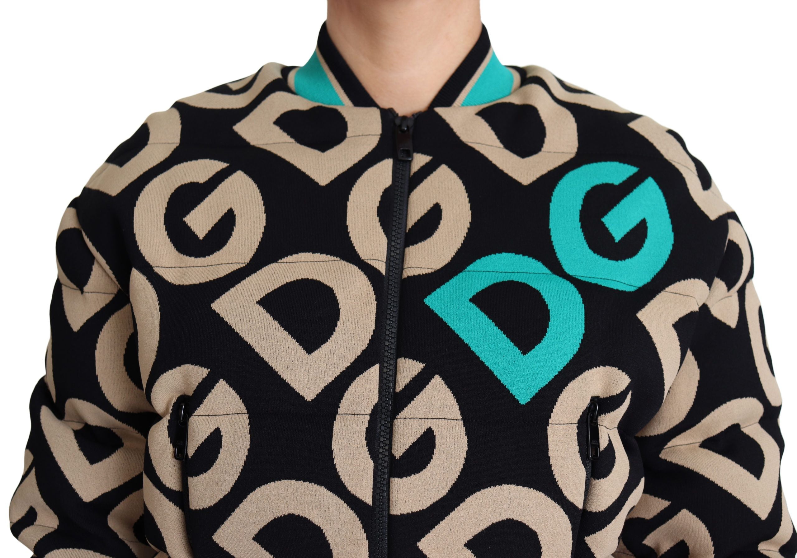 Dolce & Gabbana Multicolor DG Logo Print Quilted Bomber Jacket - DEA STILOSA MILANO