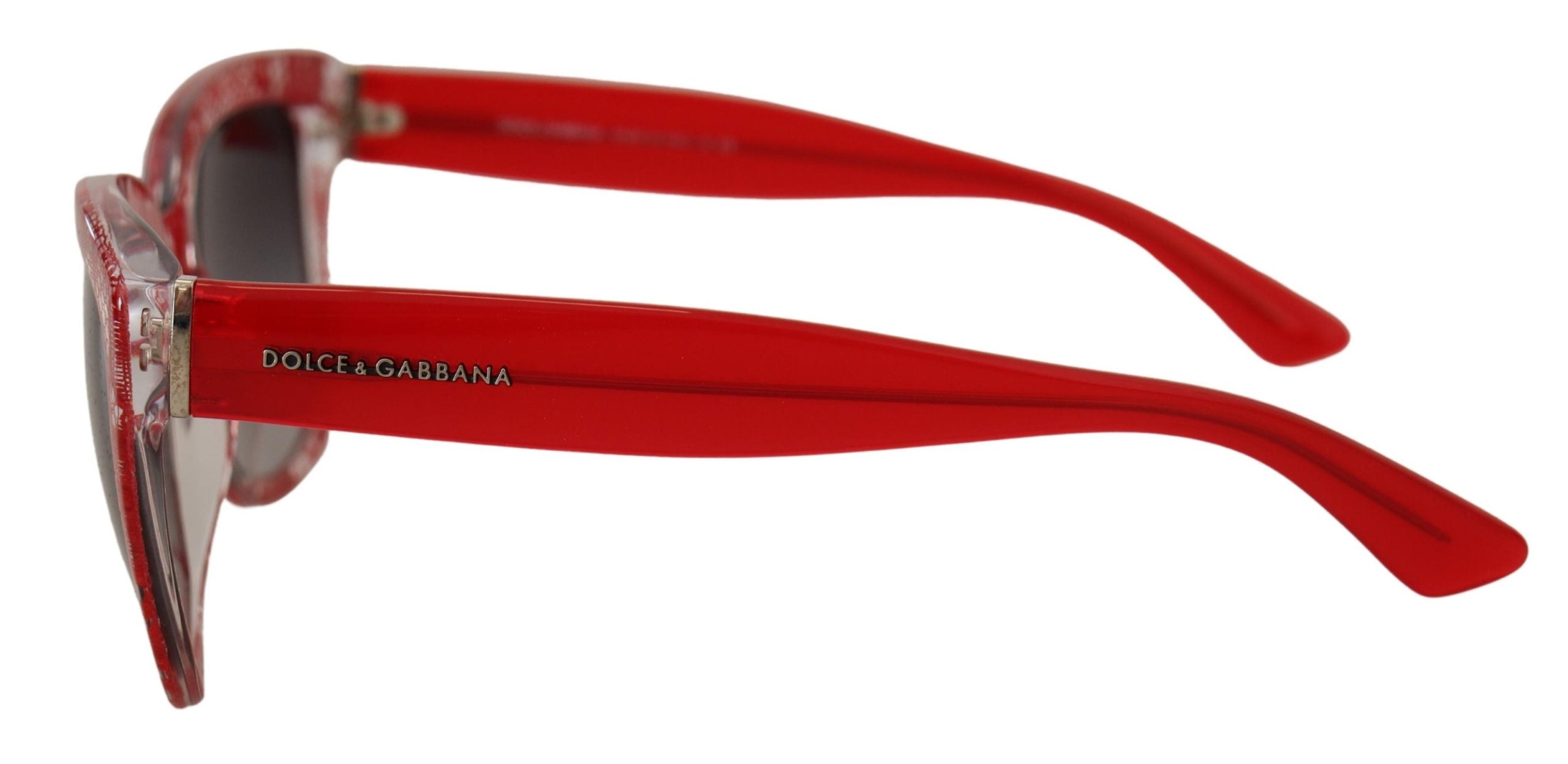 Dolce & Gabbana Red Lace Acetate Rectangle Shades DG422A Sunglasses - DEA STILOSA MILANO