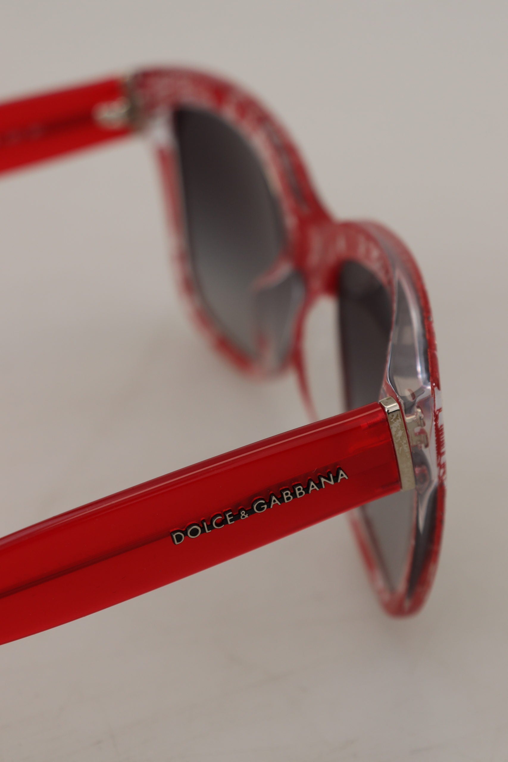 Dolce & Gabbana Red Lace Acetate Rectangle Shades DG422A Sunglasses - DEA STILOSA MILANO