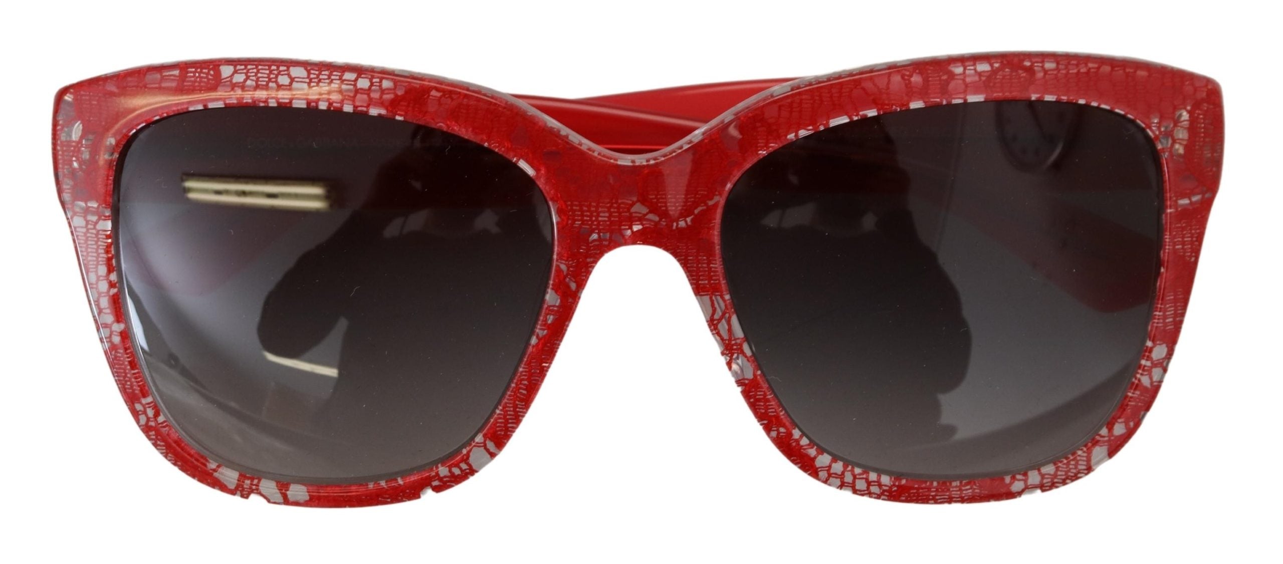 Dolce & Gabbana Red Lace Acetate Rectangle Shades DG422A Sunglasses - DEA STILOSA MILANO