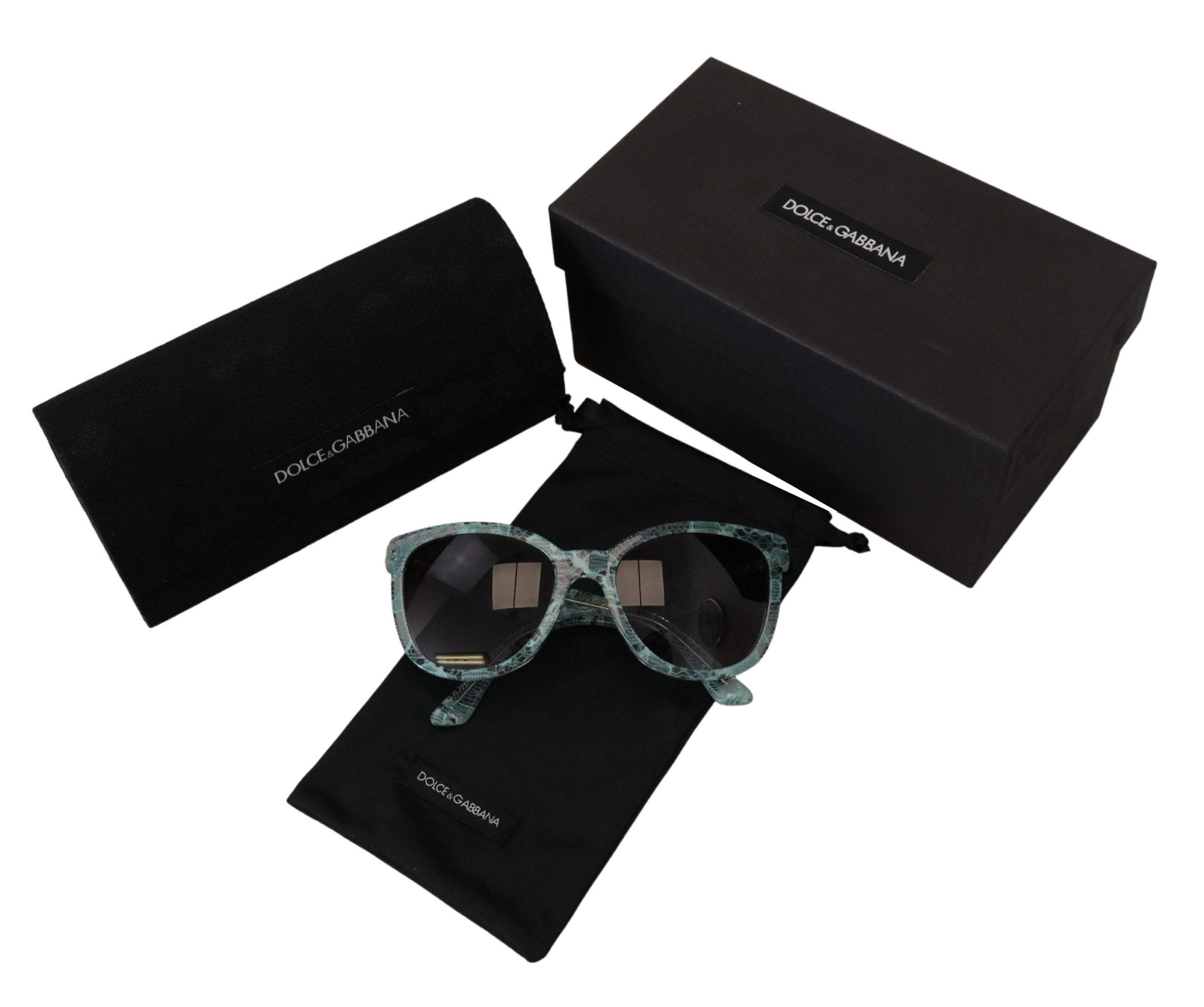 Dolce & Gabbana Blue Lace Crystal Acetate Butterfly DG419C Sunglasses - DEA STILOSA MILANO