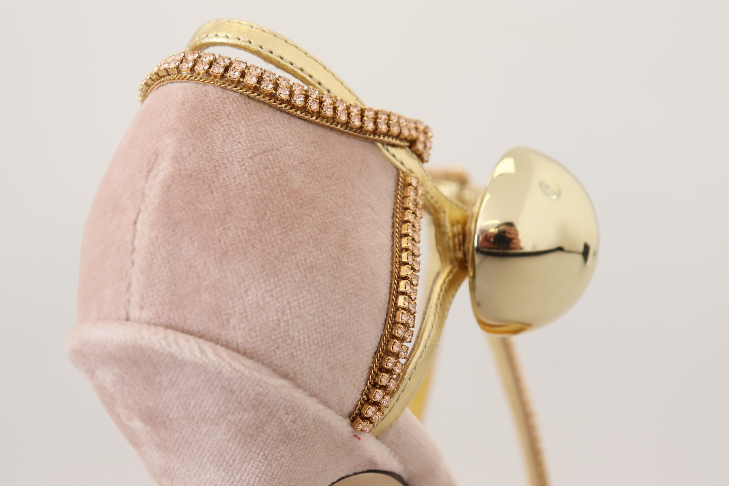 Dolce & Gabbana Pink Crystal T-strap Heels Pumps Shoes - DEA STILOSA MILANO