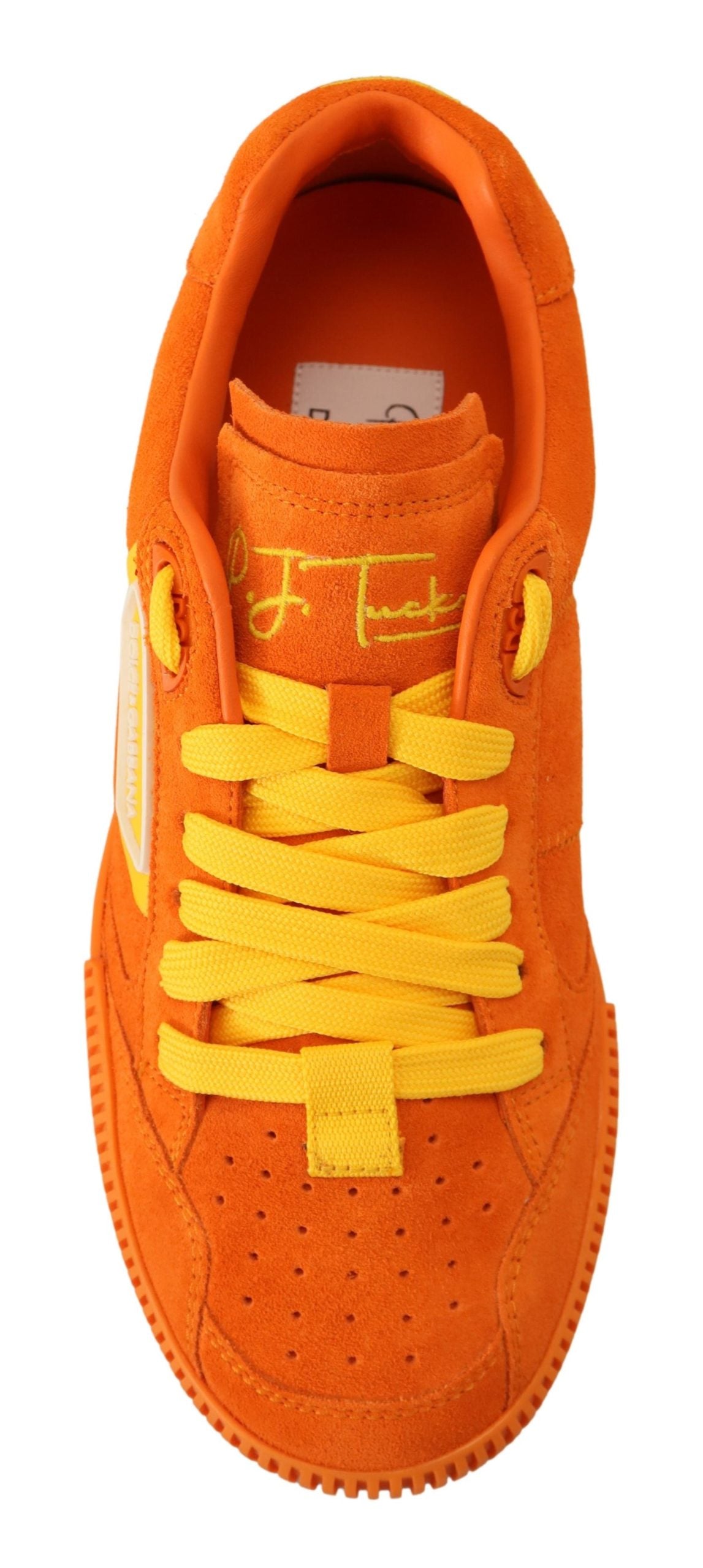 Dolce & Gabbana Orange Leather P.j. Tucker Sneakers Shoes - DEA STILOSA MILANO