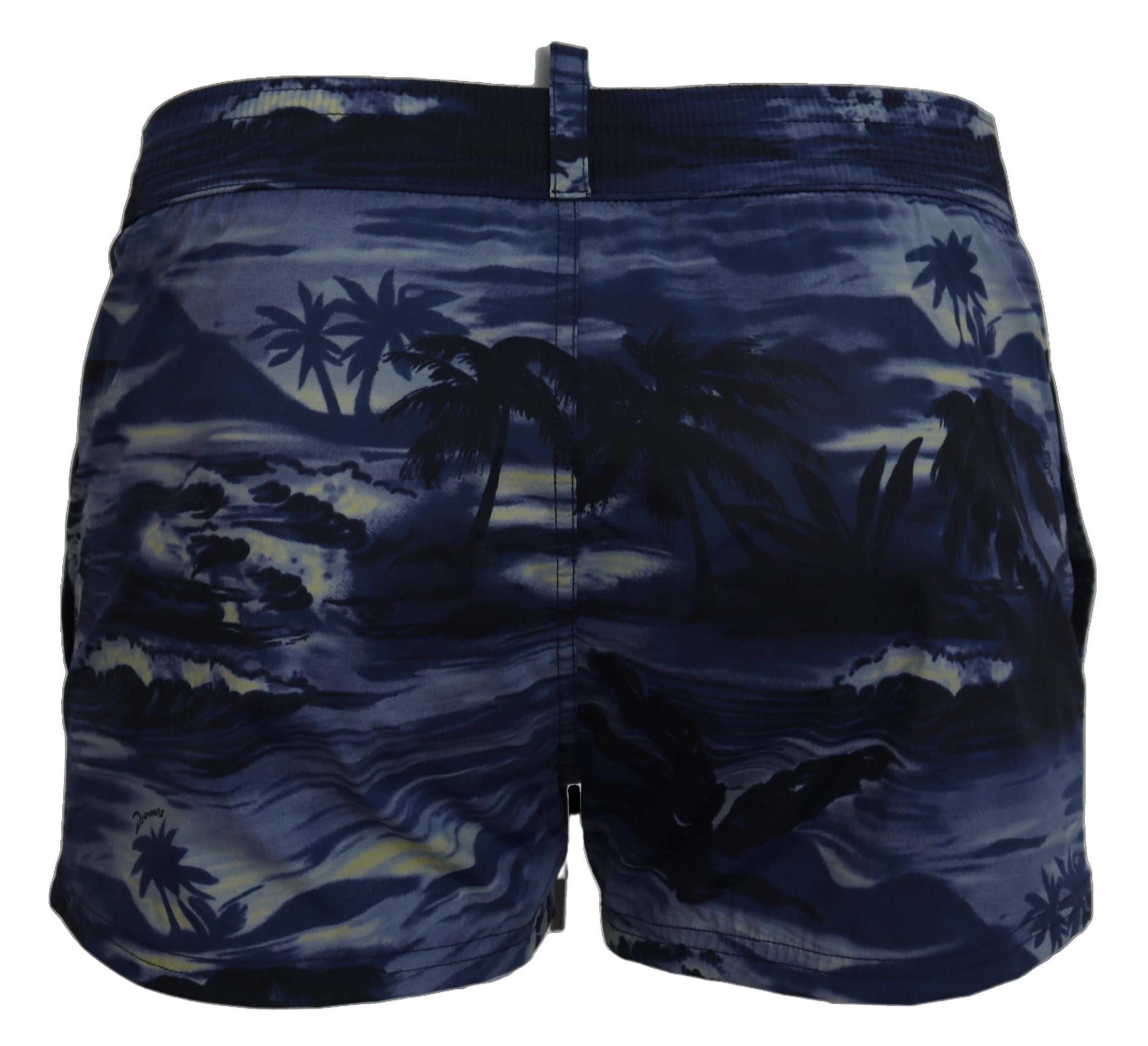 Dsquared² Blue Tropical Wave Design Beachwear Shorts Swimwear - DEA STILOSA MILANO