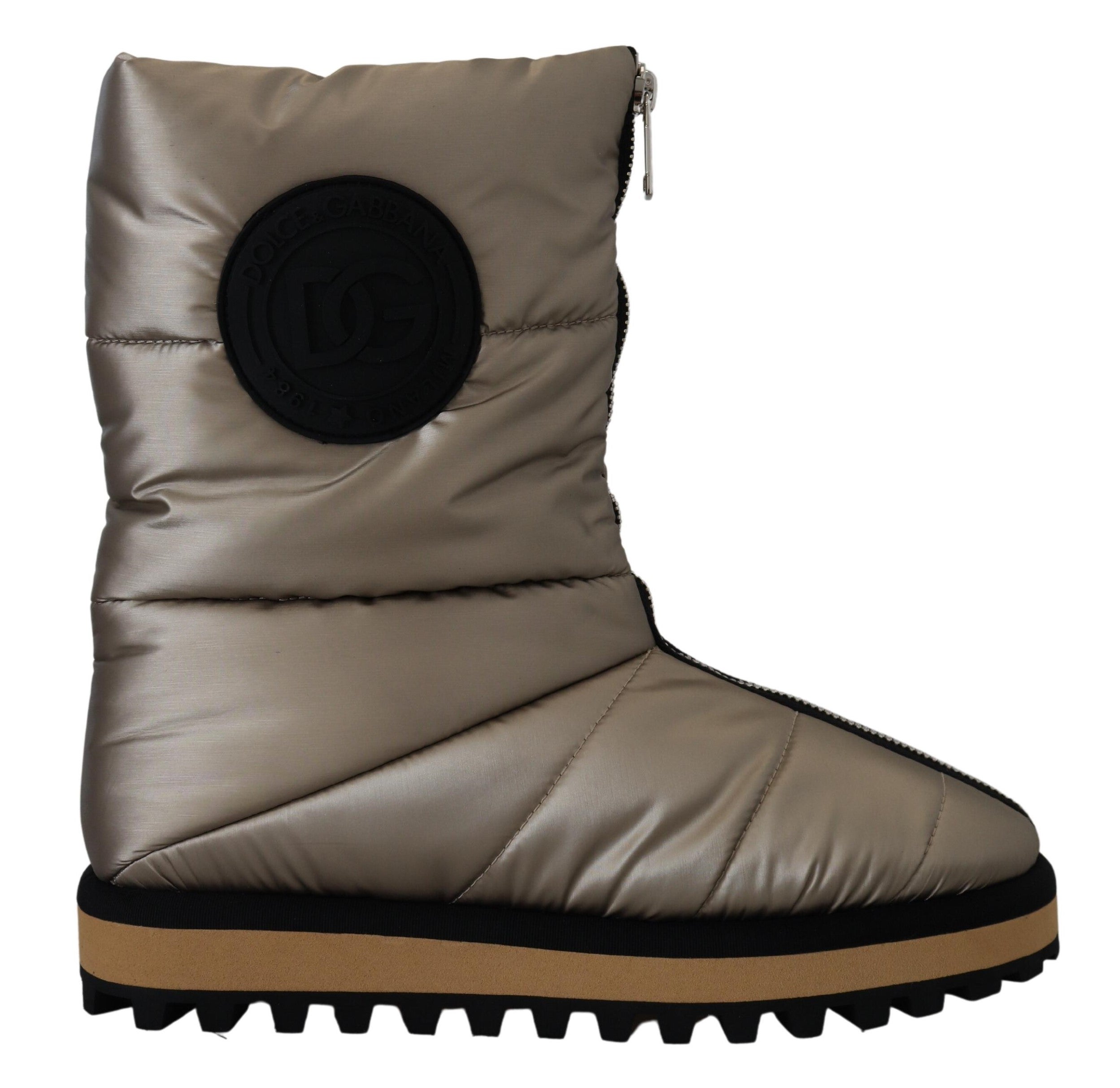 Dolce & Gabbana Silver Padded Mid Calf Winter Shoes Boots - DEA STILOSA MILANO