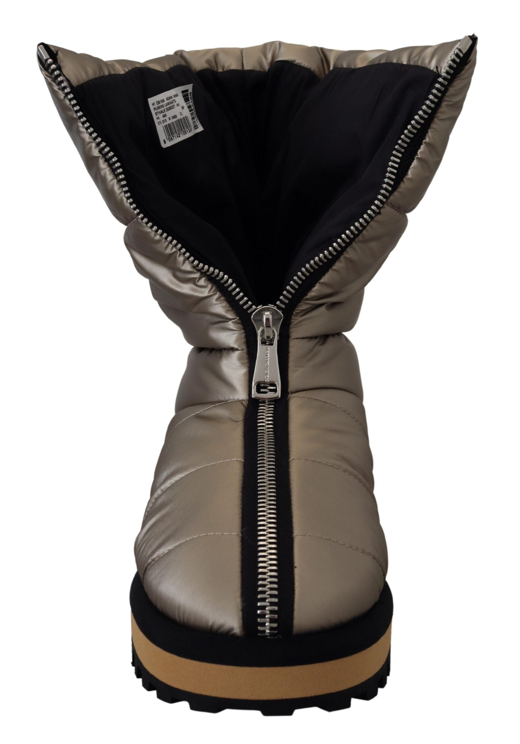 Dolce & Gabbana Silver Padded Mid Calf Winter Shoes Boots - DEA STILOSA MILANO