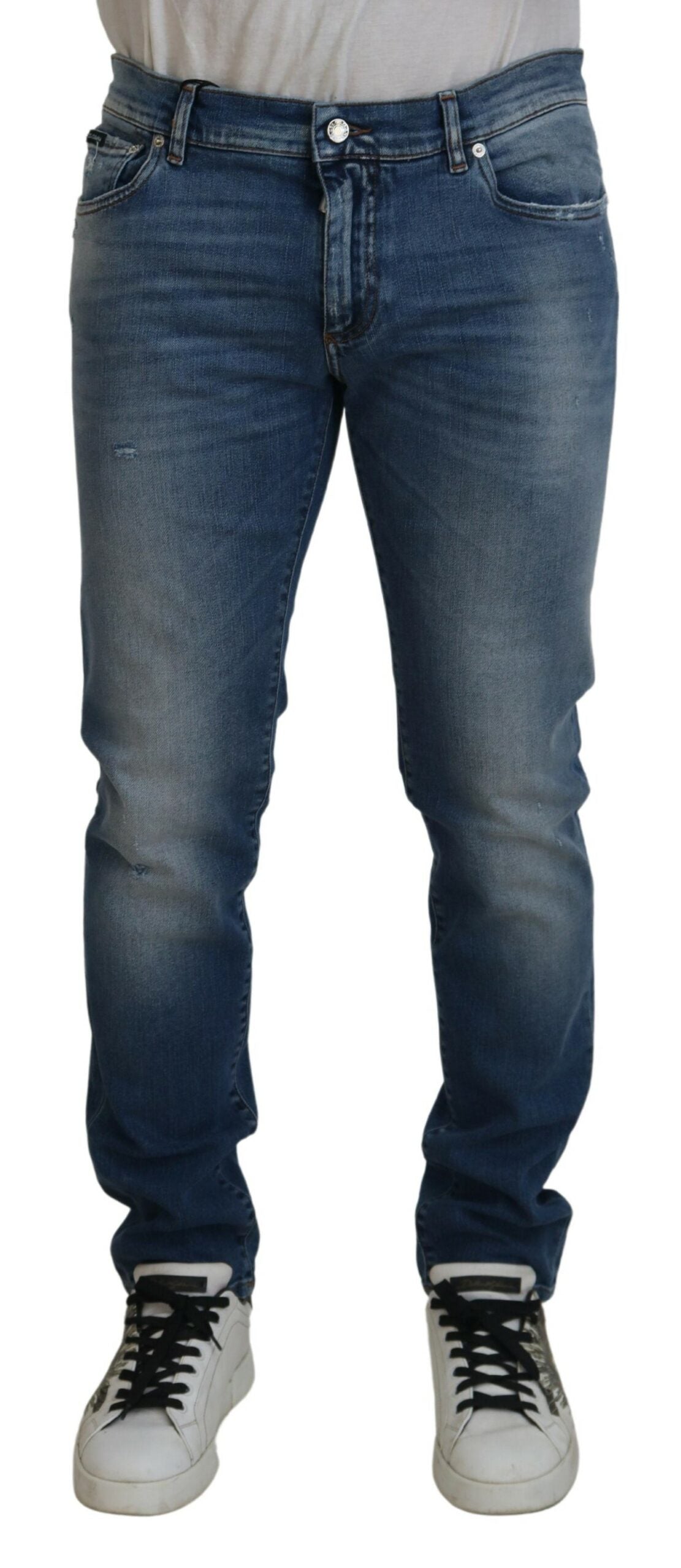 Dolce & Gabbana Blue Wash Skinny Cotton Denim Jeans - DEA STILOSA MILANO