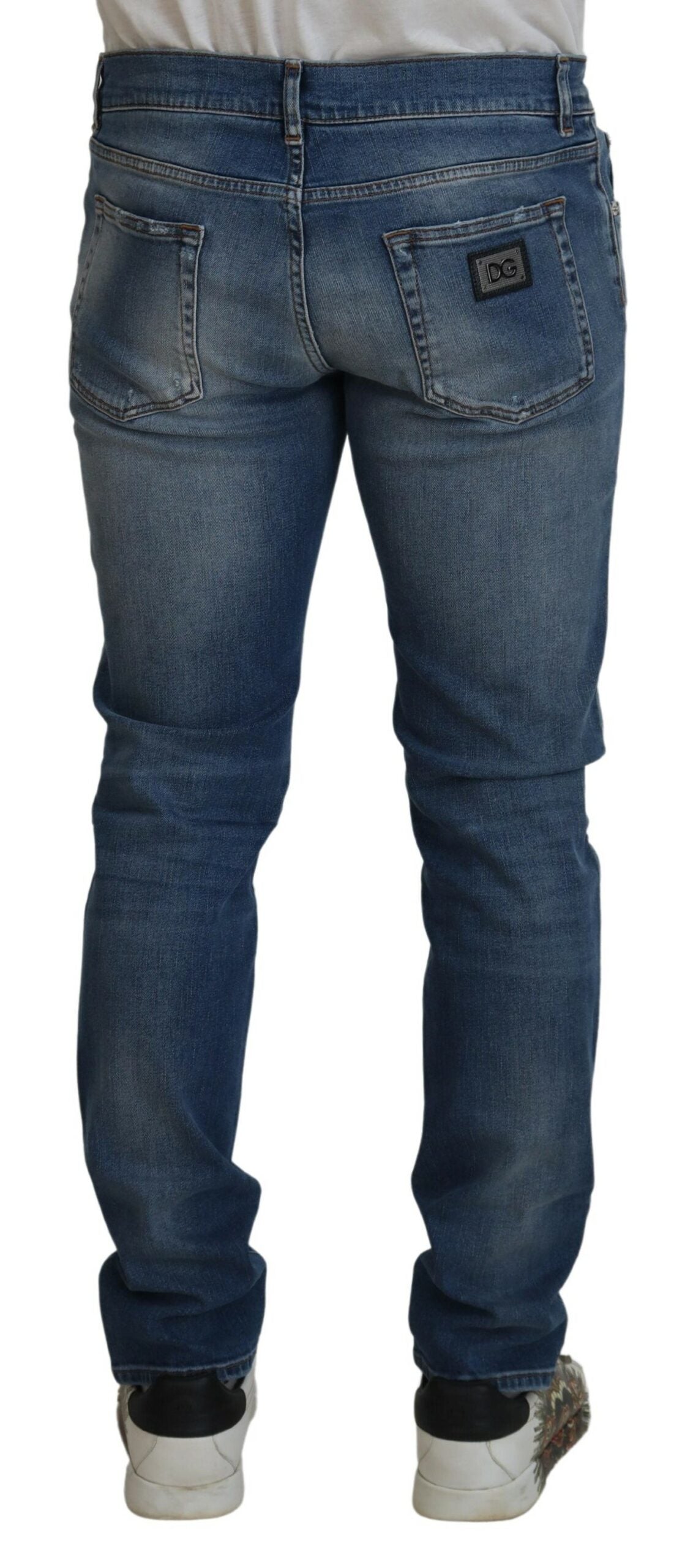 Dolce & Gabbana Blue Wash Skinny Cotton Denim Jeans - DEA STILOSA MILANO