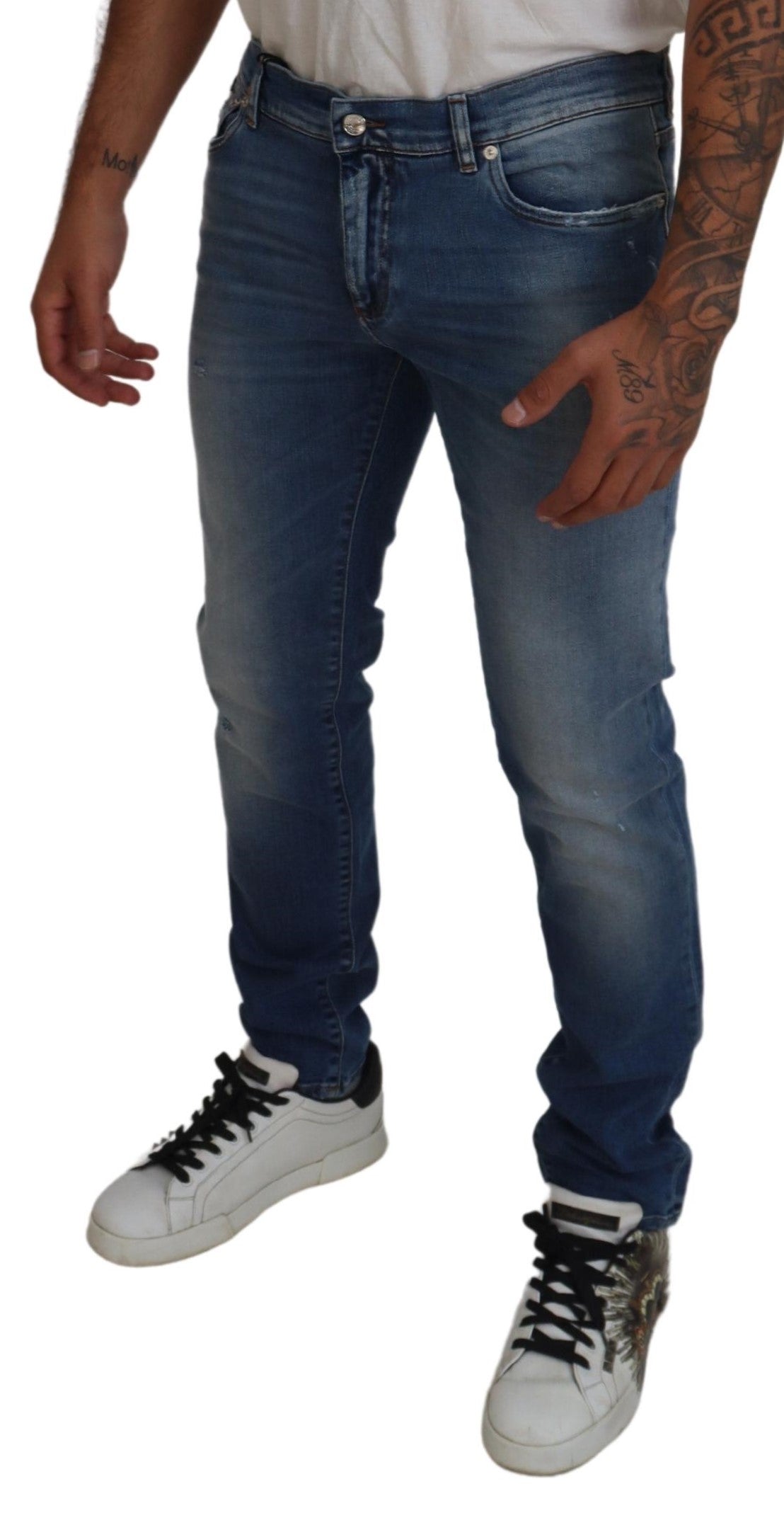 Dolce & Gabbana Blue Wash Skinny Cotton Denim Jeans - DEA STILOSA MILANO