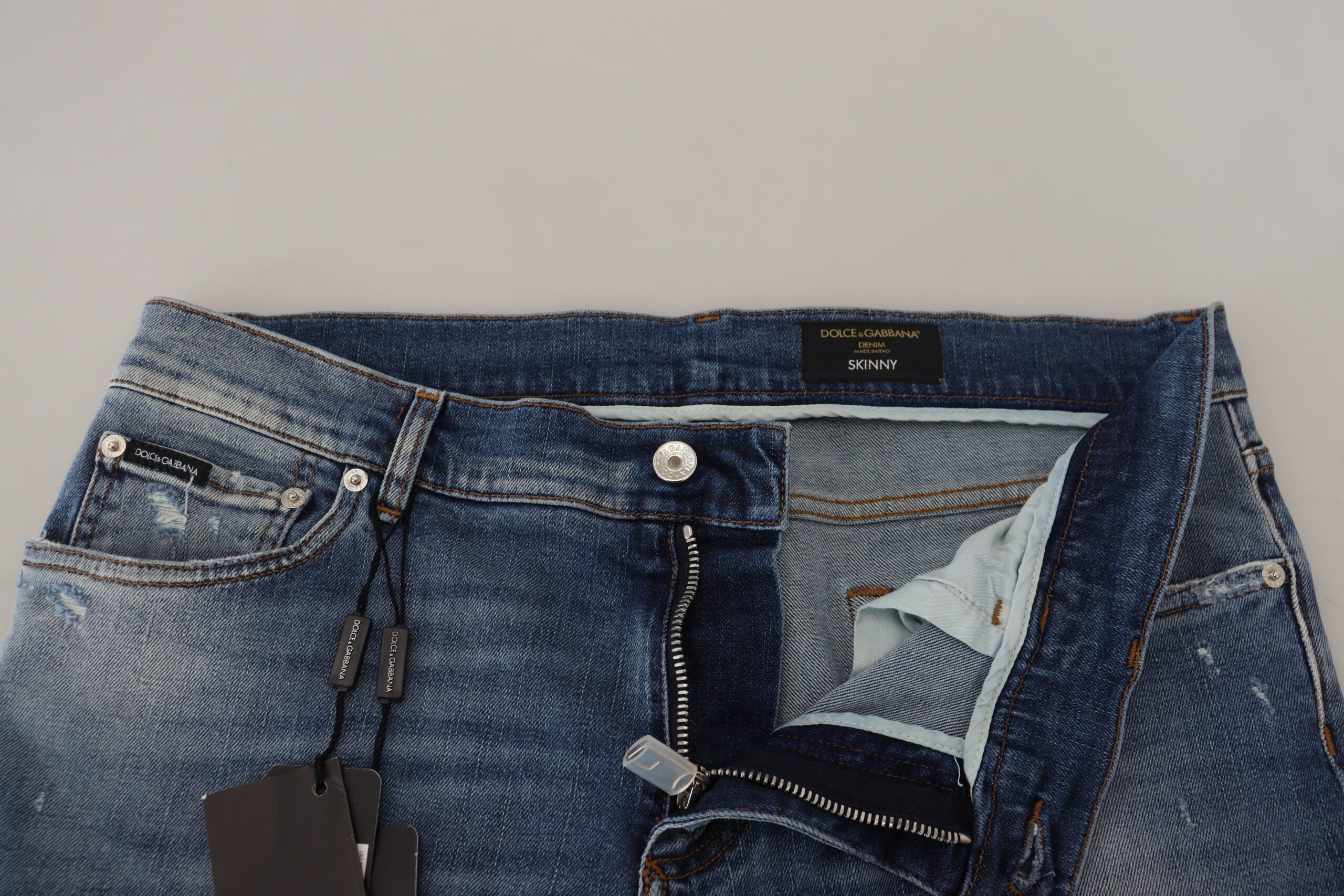 Dolce & Gabbana Blue Wash Skinny Cotton Denim Jeans - DEA STILOSA MILANO