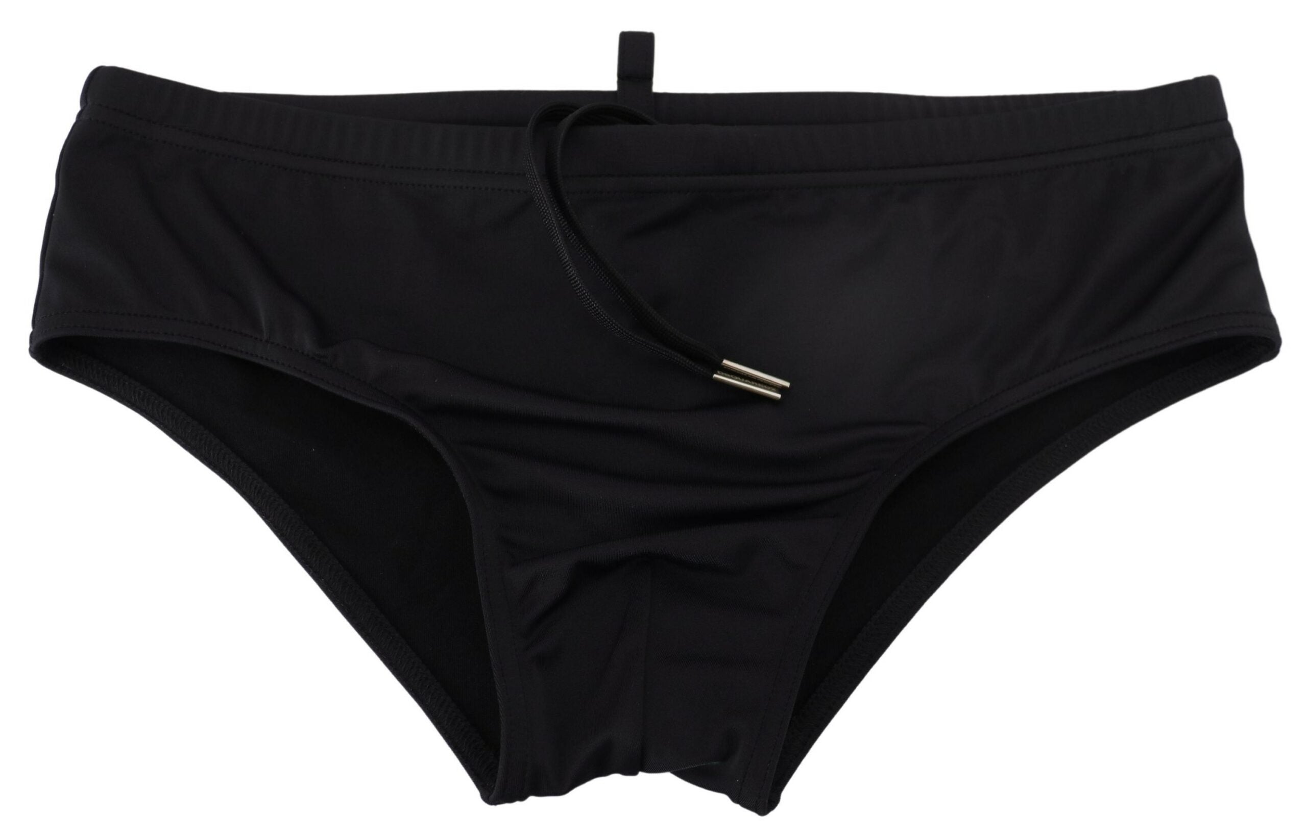 Dsquared² Black Orange Logo Printed Men Swim Brief Swimwear - DEA STILOSA MILANO