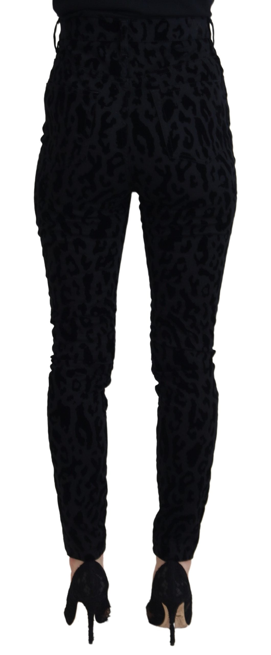 Dolce & Gabbana Black Leopard Skinny Denim Jeans - DEA STILOSA MILANO