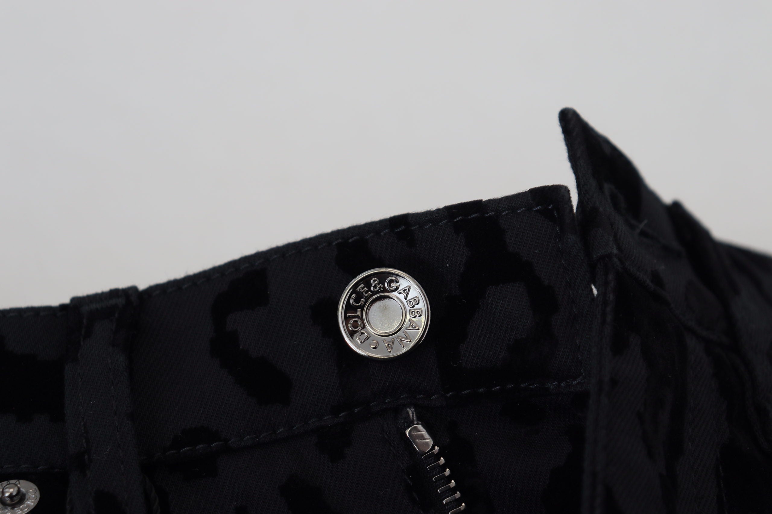 Dolce & Gabbana Black Leopard Skinny Denim Jeans - DEA STILOSA MILANO