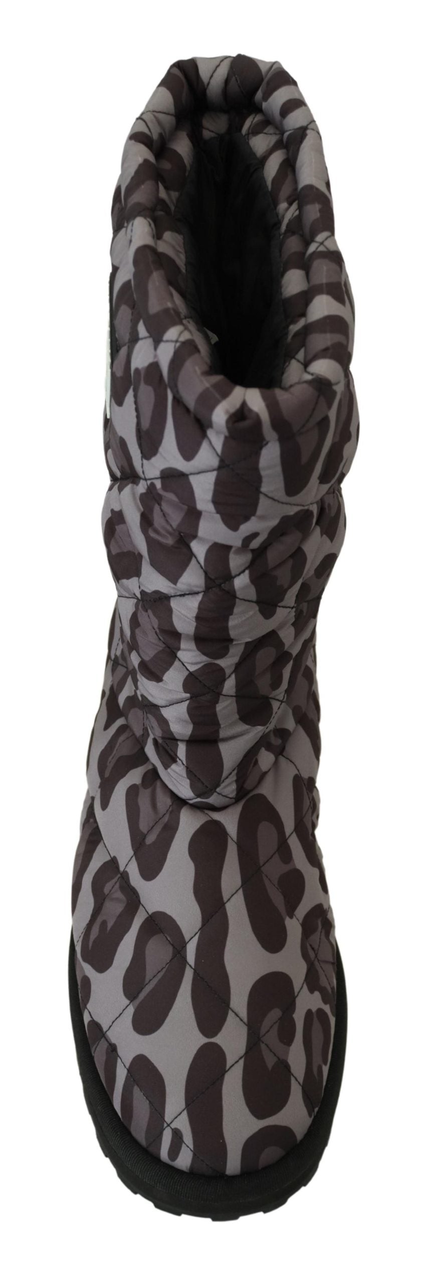 Dolce & Gabbana Gray Leopard Boots Padded Mid Calf Shoes - DEA STILOSA MILANO