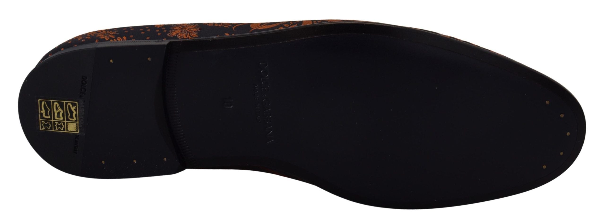 Dolce & Gabbana Blue Rust Floral Slippers Loafers Shoes - DEA STILOSA MILANO