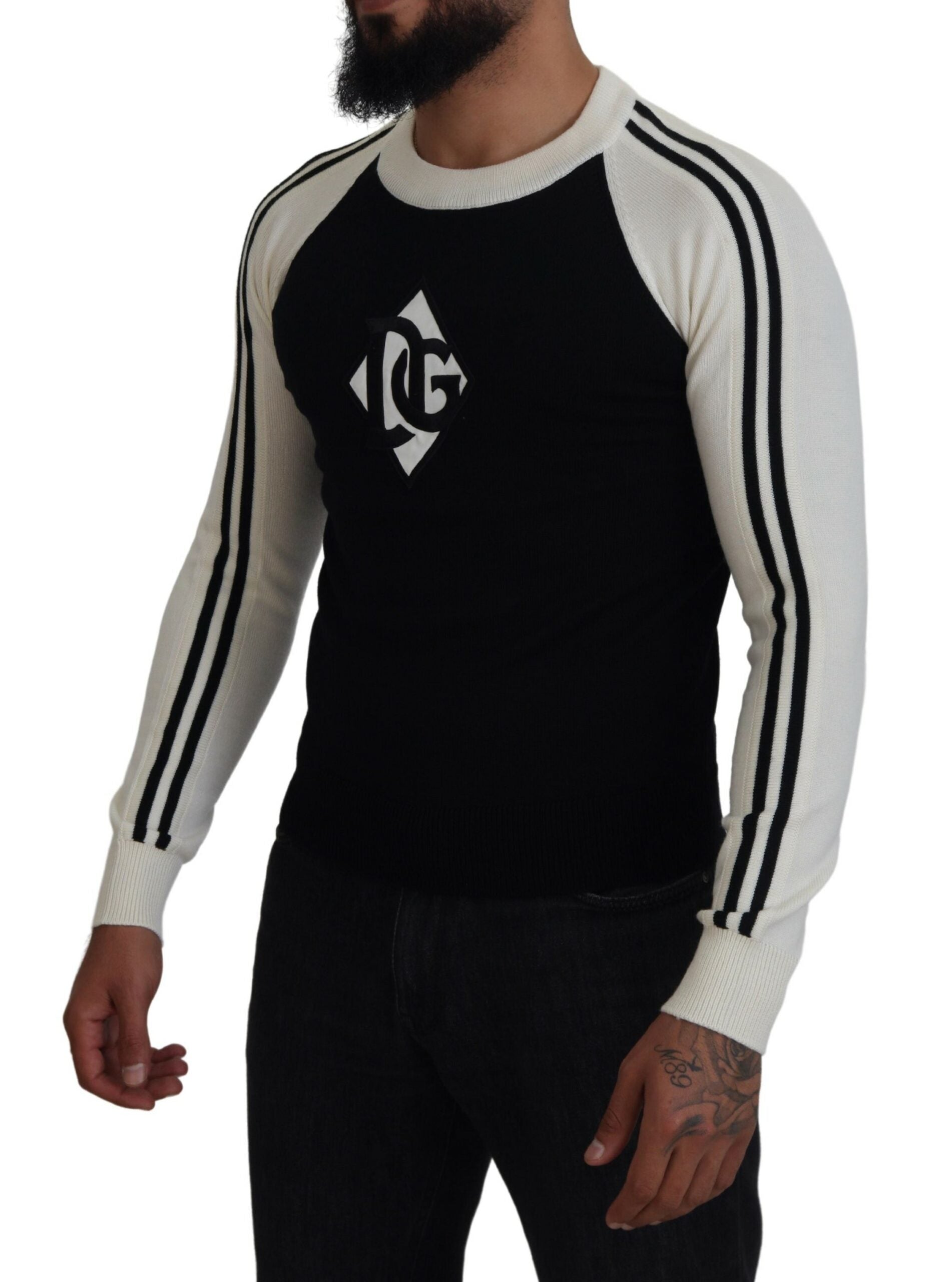 Dolce & Gabbana Multicolor Crew Neck Pullover Logo Sweater - DEA STILOSA MILANO