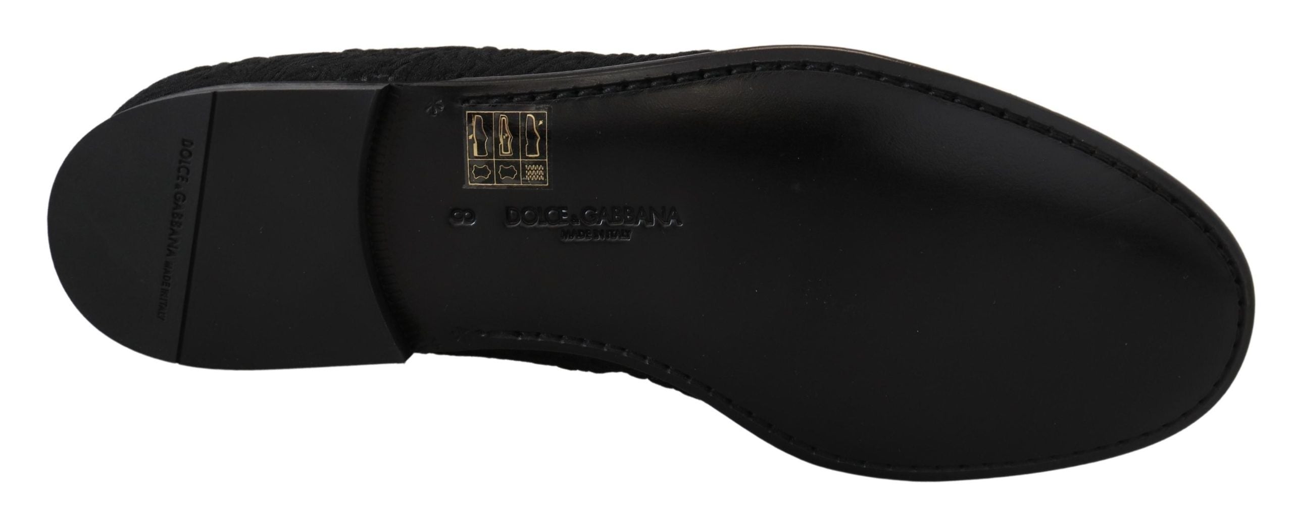 Dolce & Gabbana Black Floral Jacquard Slippers Loafers Shoes - DEA STILOSA MILANO