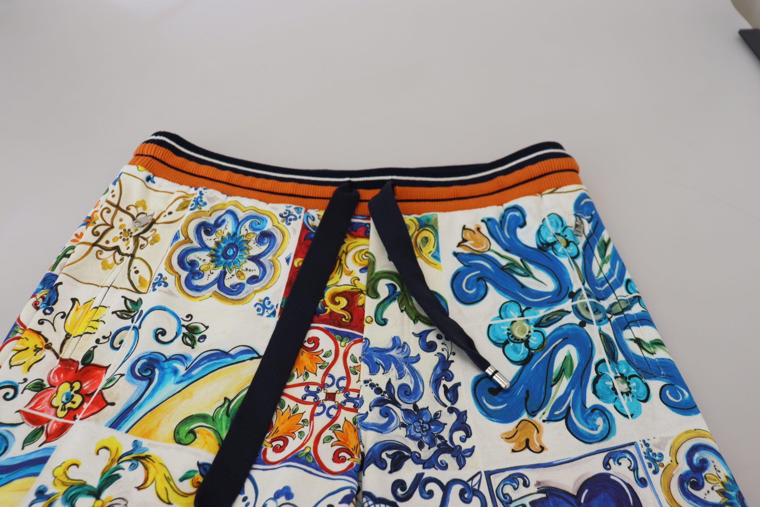 Dolce & Gabbana Majolica Print Cotton Sport Trousers - DEA STILOSA MILANO