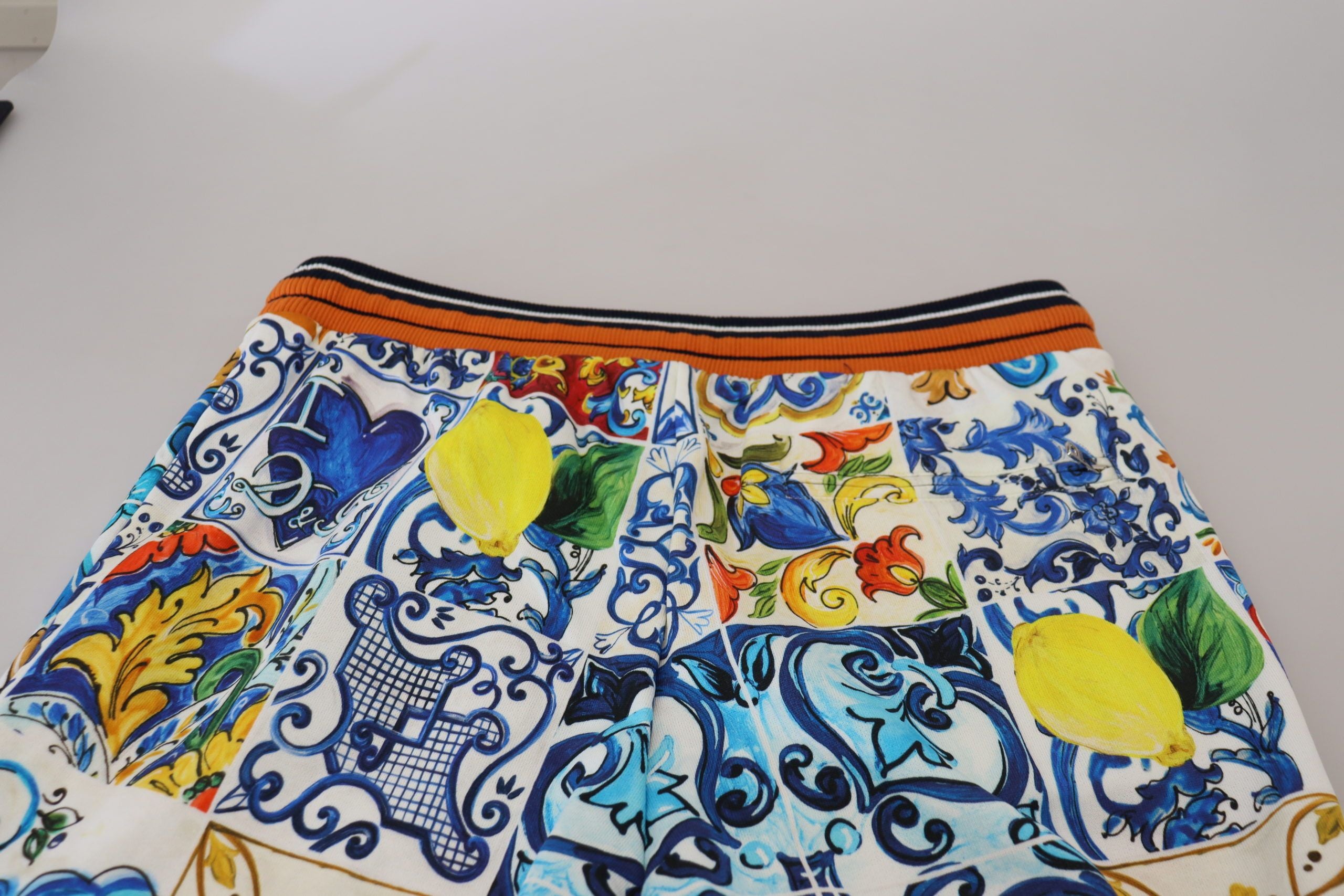 Dolce & Gabbana Majolica Print Cotton Sport Trousers - DEA STILOSA MILANO