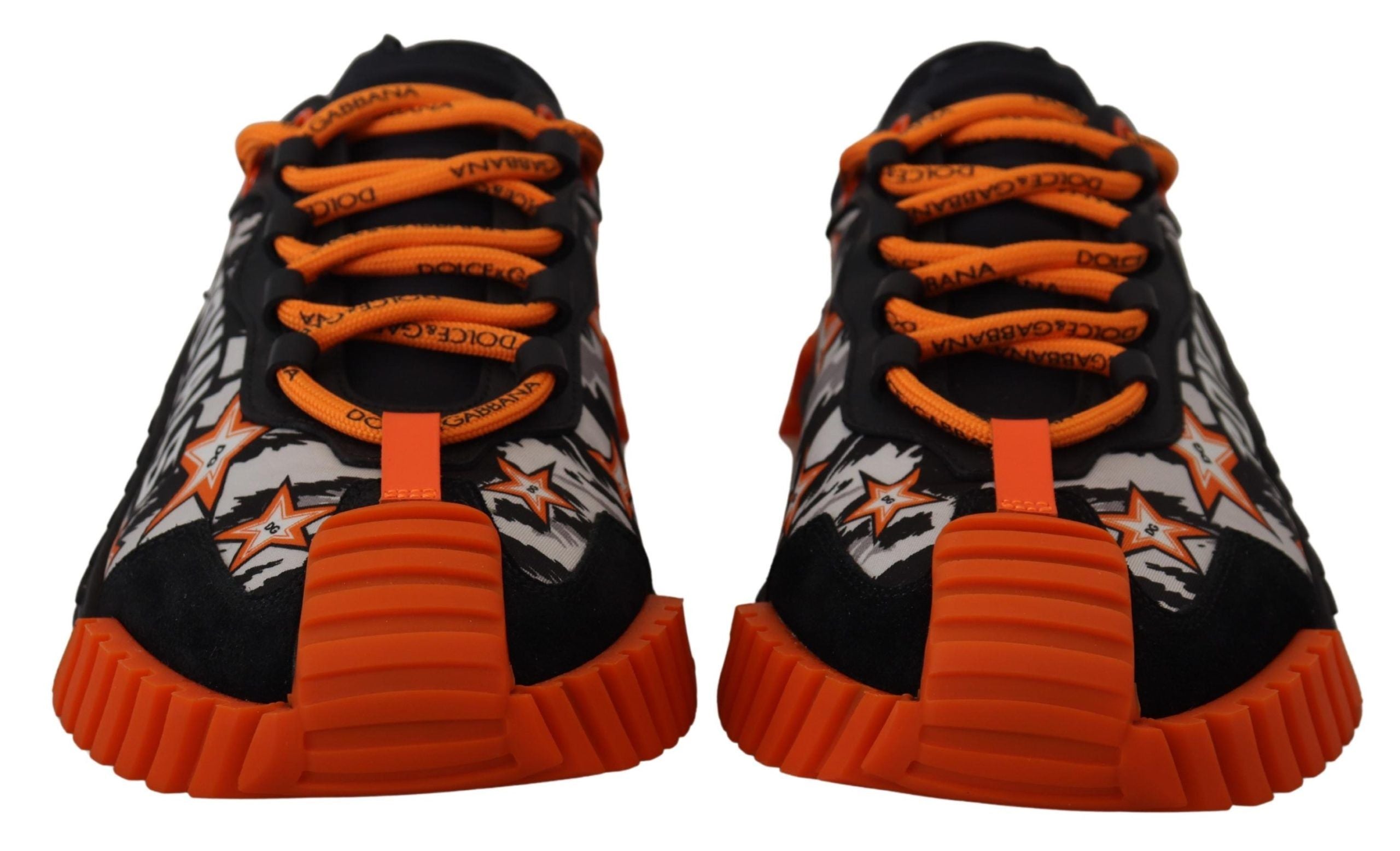Dolce & Gabbana Black Orange Fabric Lace Up Sneakers NS1 Shoes - DEA STILOSA MILANO